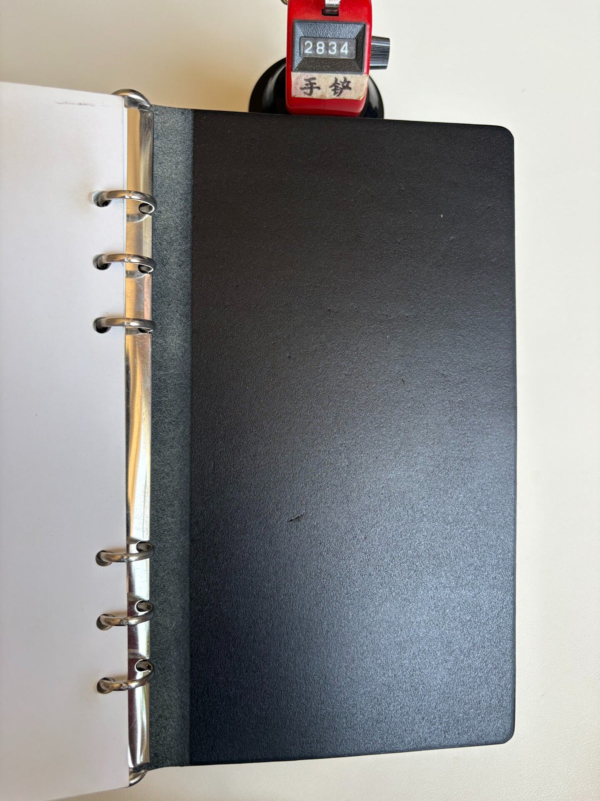 Black A5S-15 Ring Binder Buttero Leather