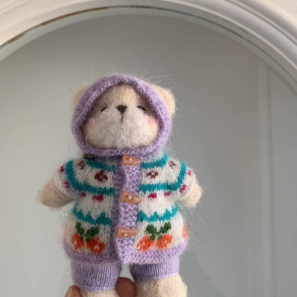 Handmade Knitted Bear Plush Keychain 12cm