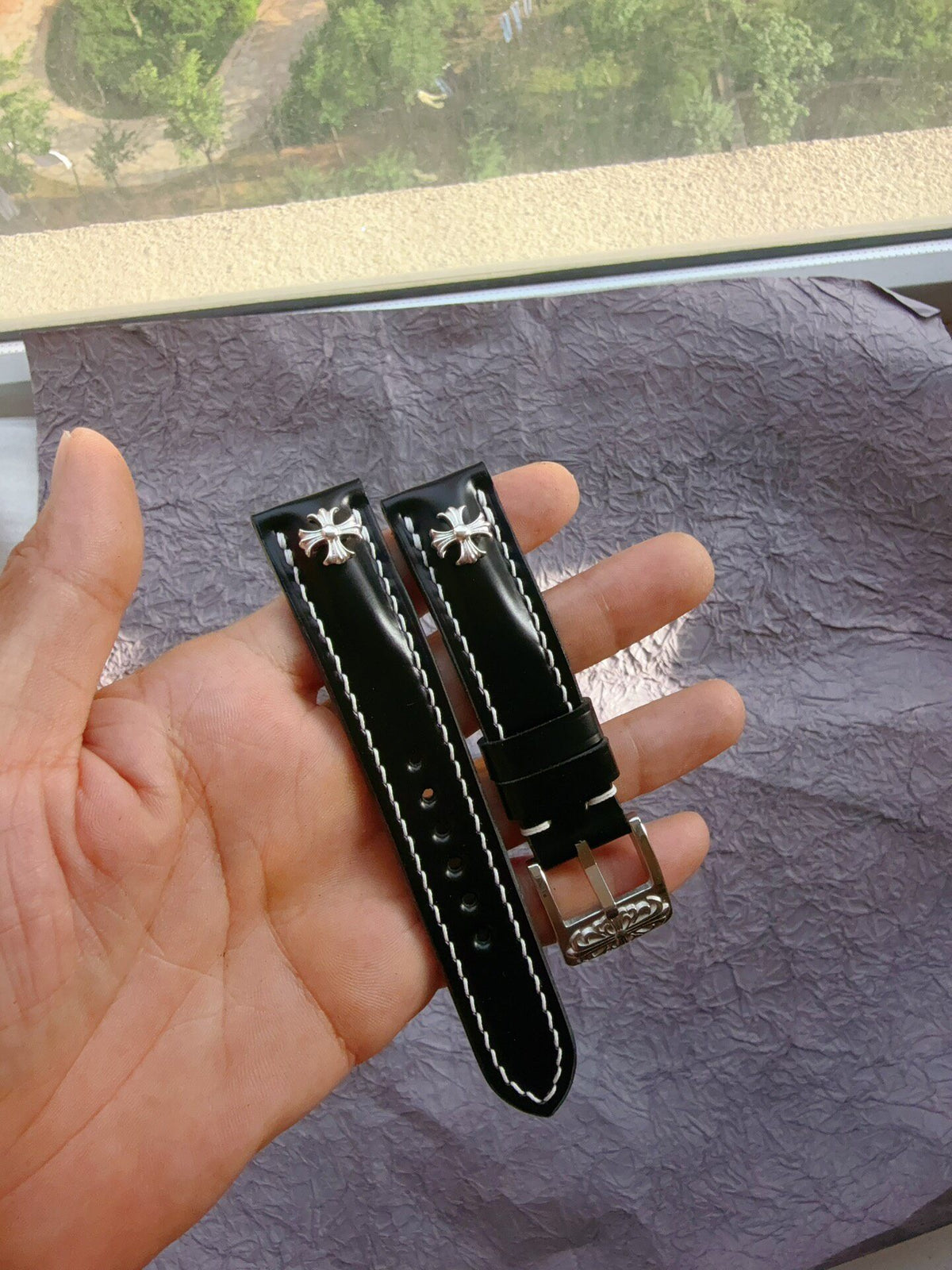 Handcrafted Black Shell Cordovan Watch Strap