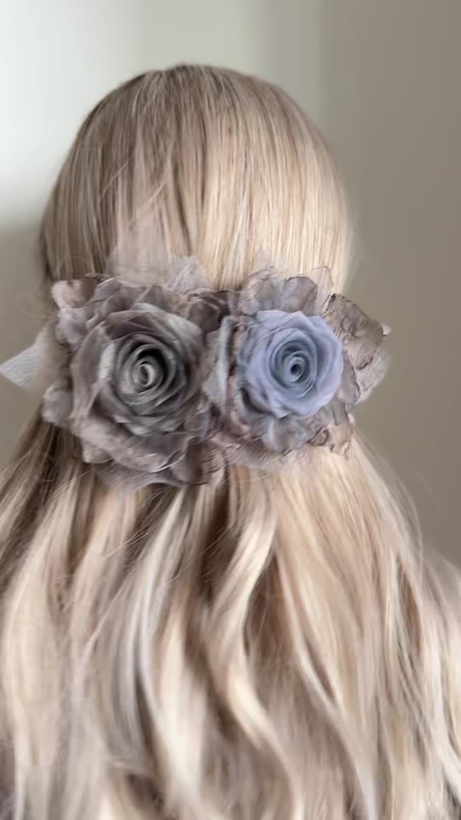 Handcrafted Fabric Rose Spring Clip