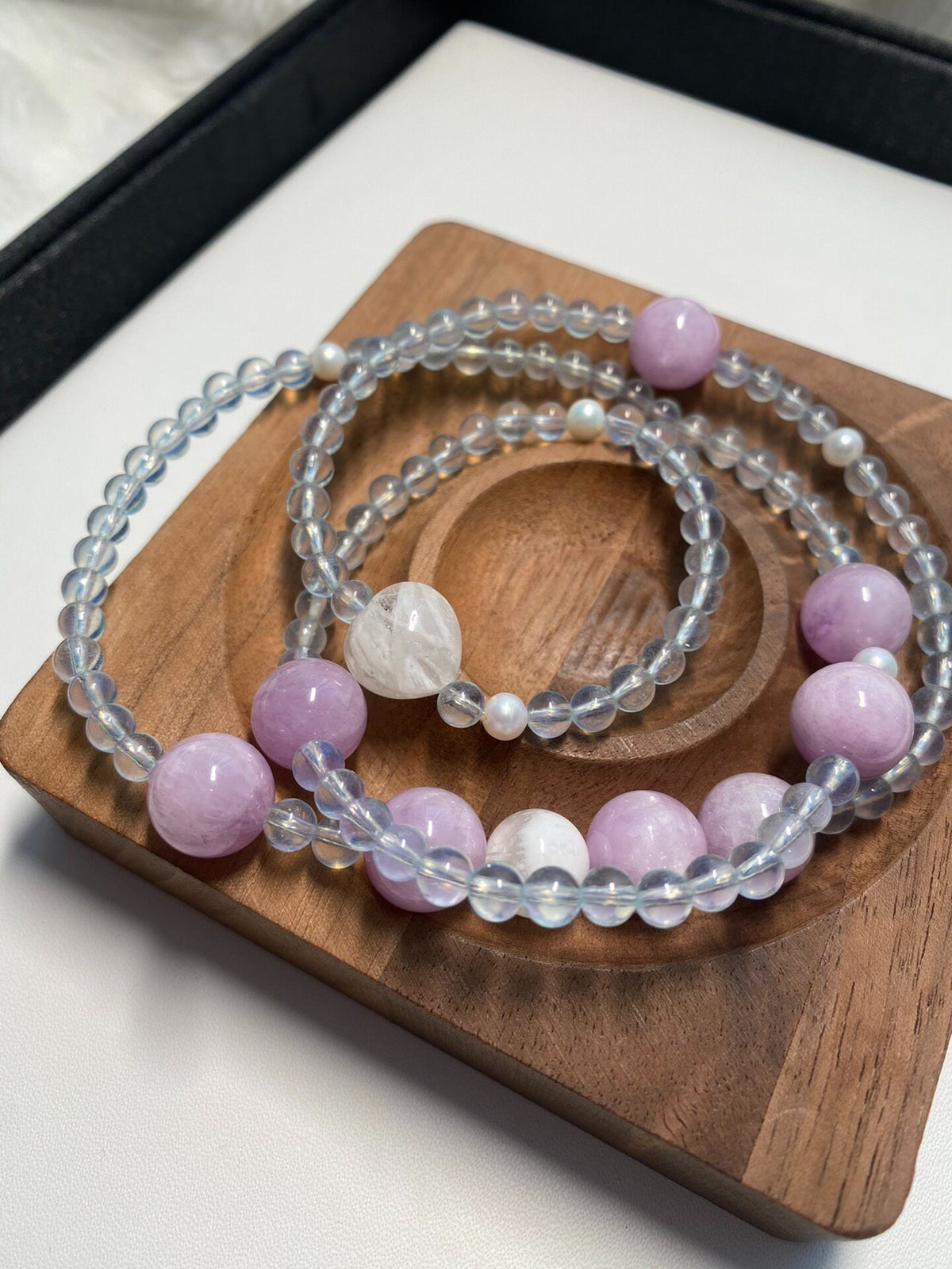 Natural Crystal Triple Wrap Bracelet