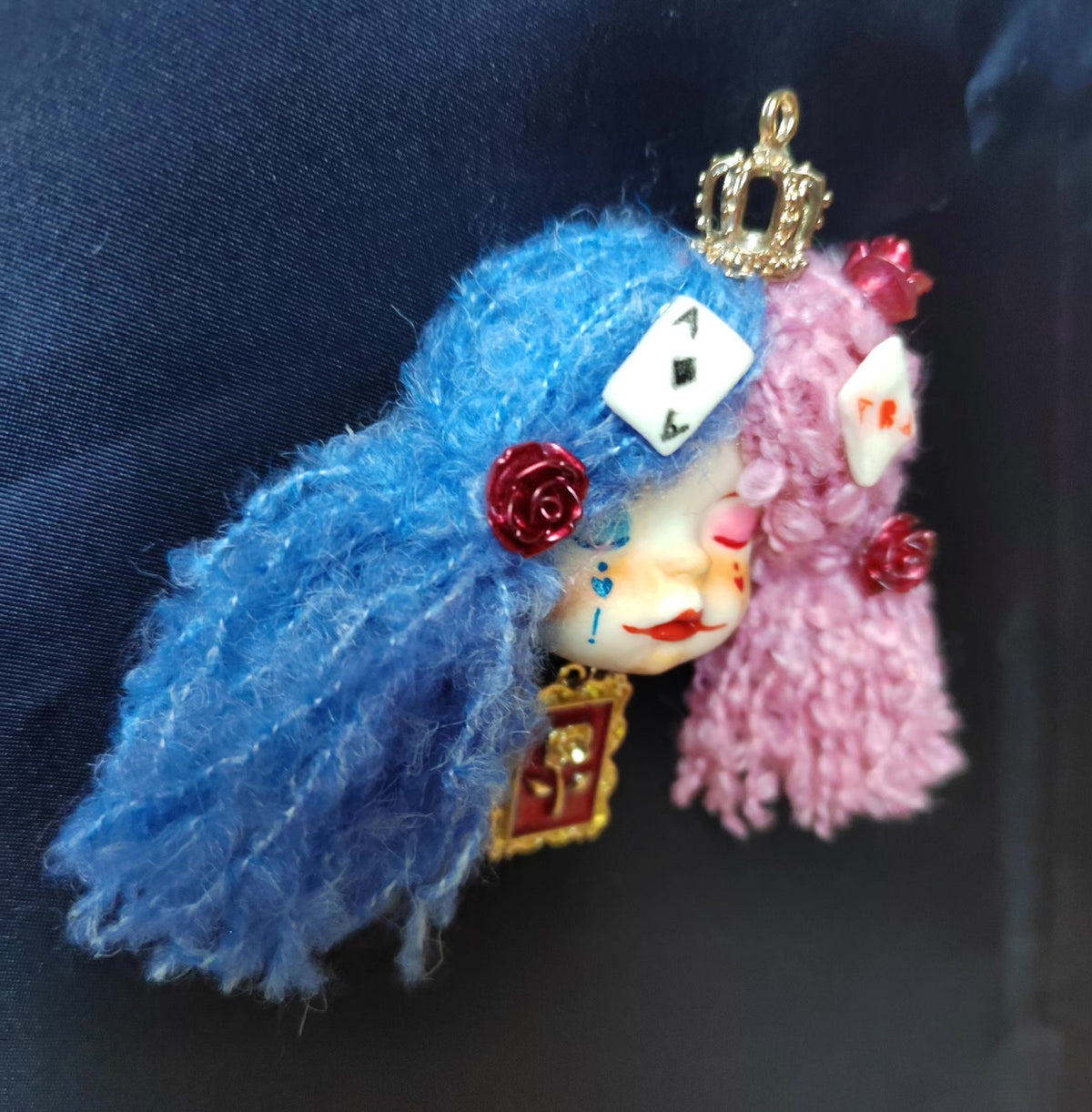 Clown Doll Head Brooch Bag Pendant
