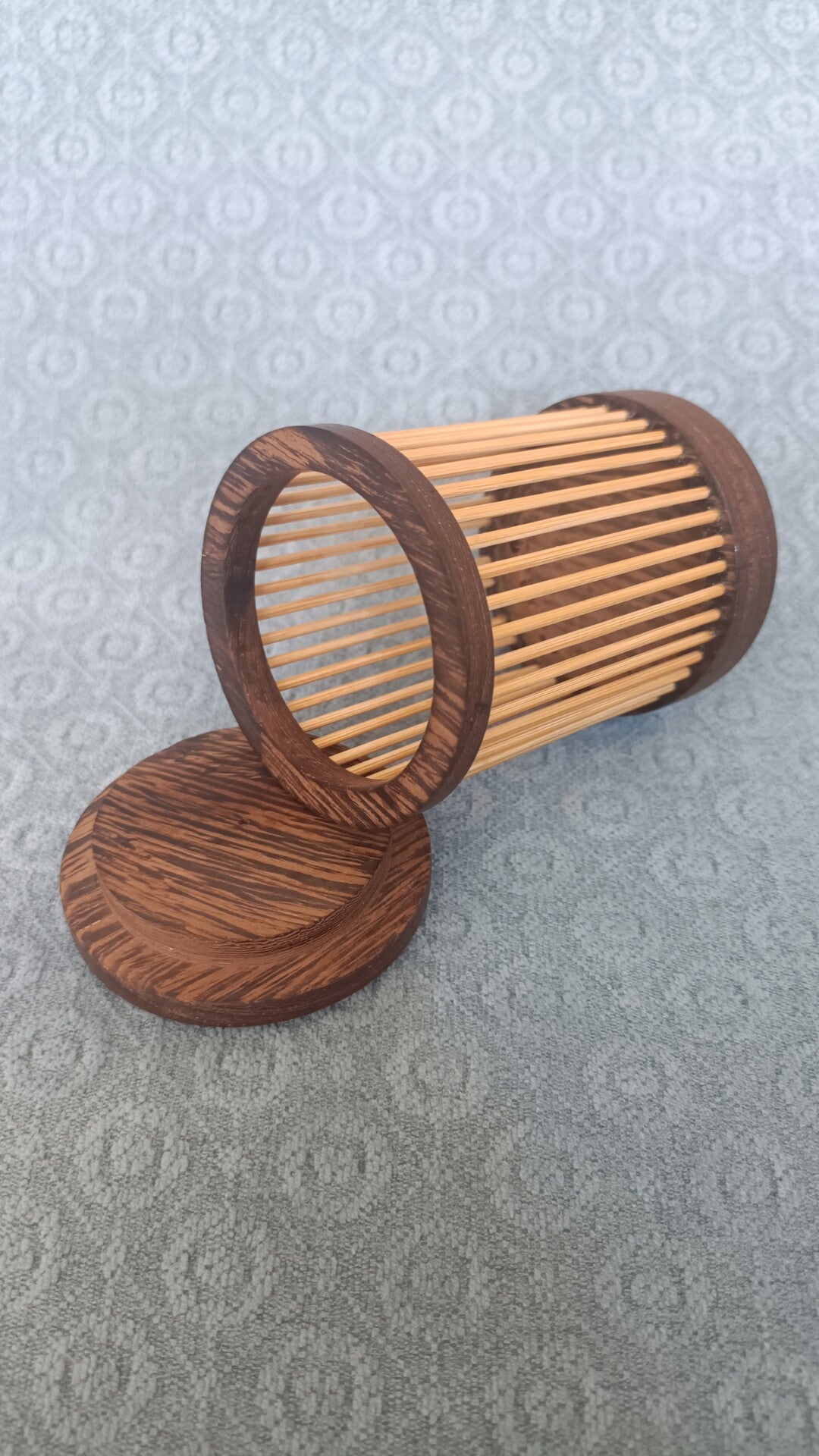 Chicken-Wing Wood Cricket Cage with Bamboo Body