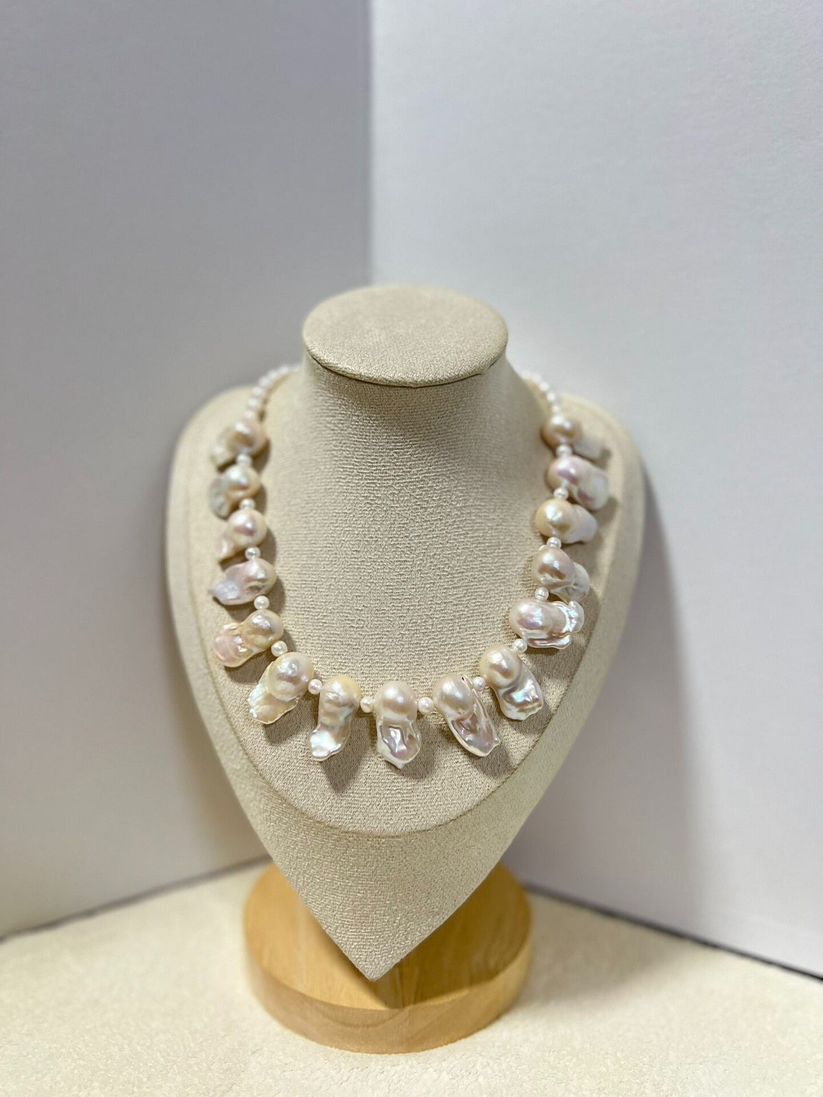 Dual Strand Baroque Pearl Collar Necklace