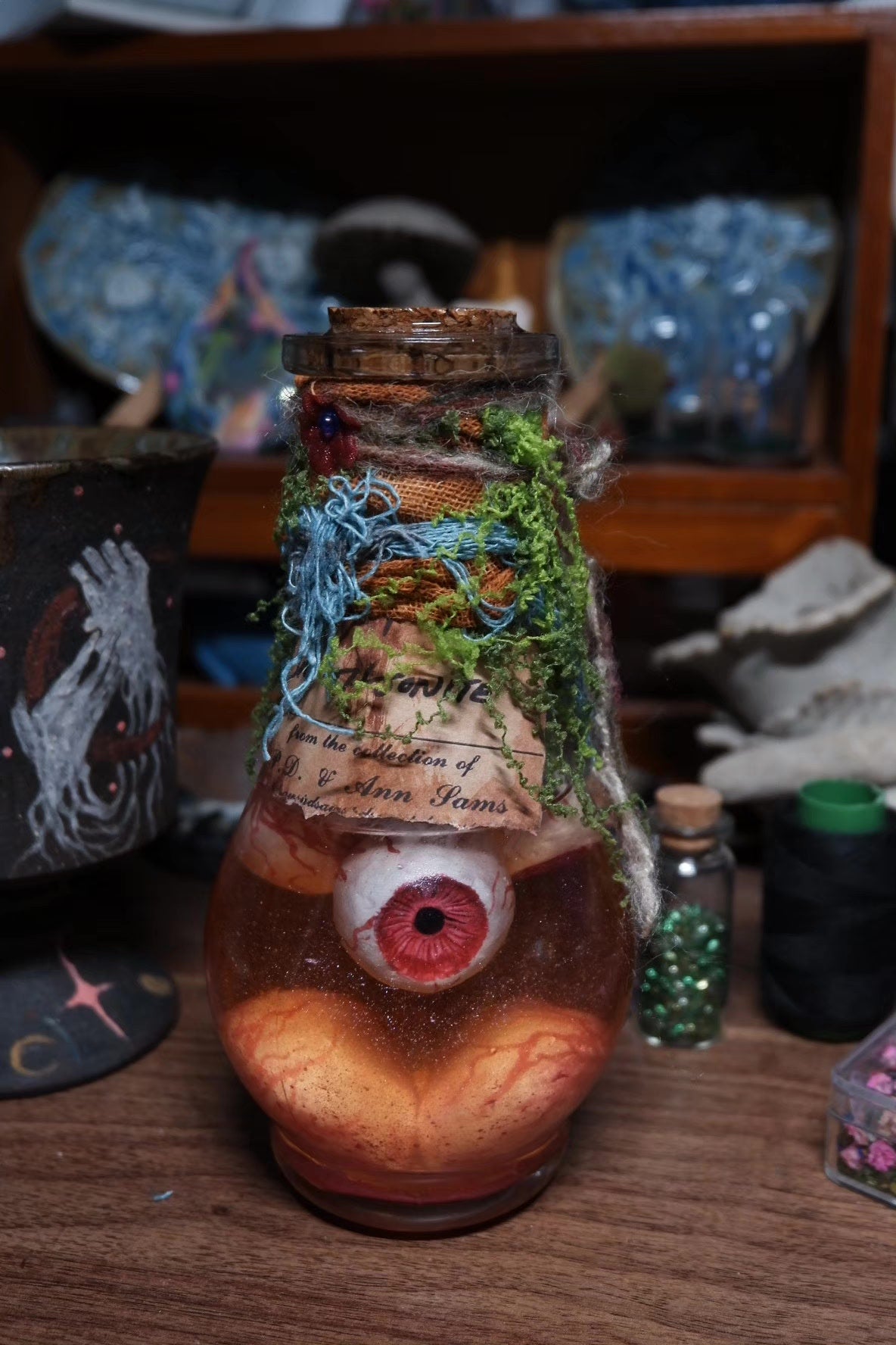 Witch Prop Eyeball Bottle Dark Forest Decor