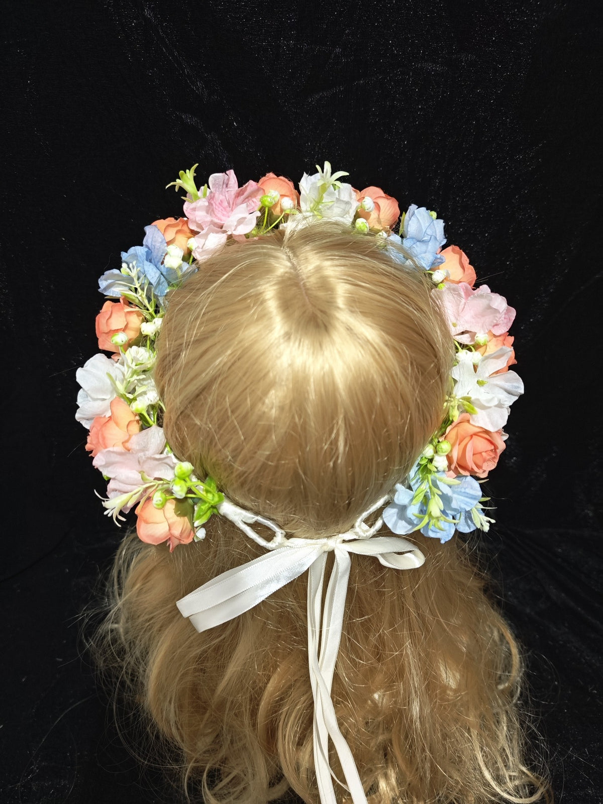 Handcrafted Floral Headband with Pastel Hydrangeas