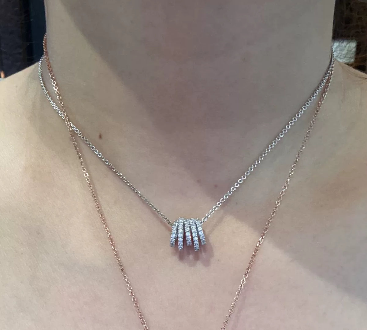 S925 Silver Five Row Pavé Necklace