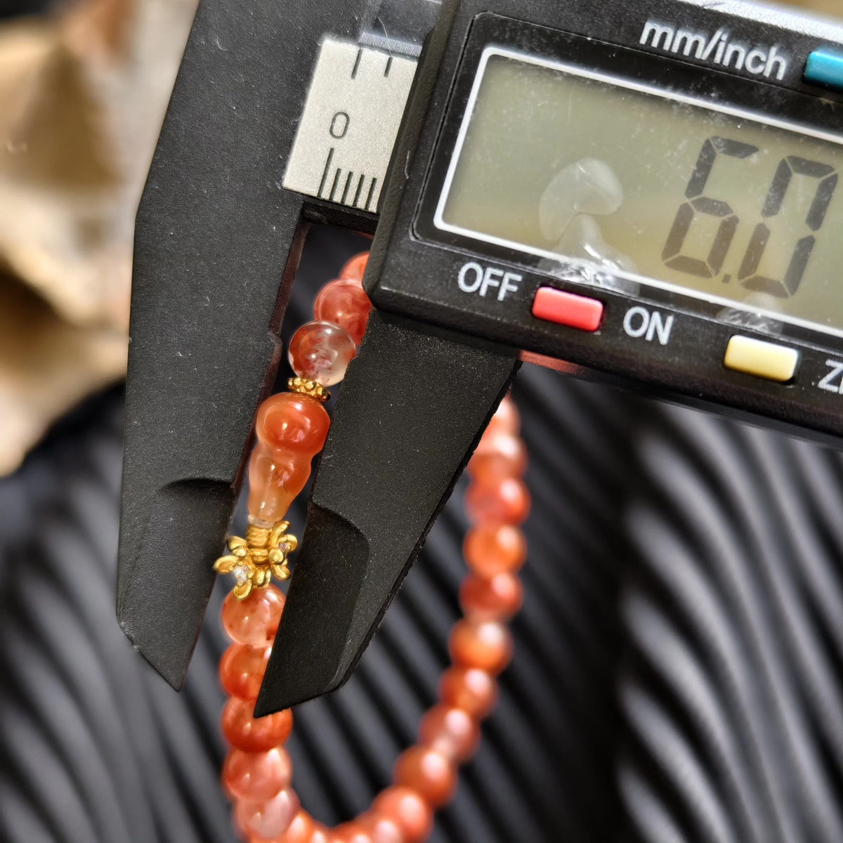 Südlicher roter Agat Perlenarmband 5,7mm Kürbis-Anhänger