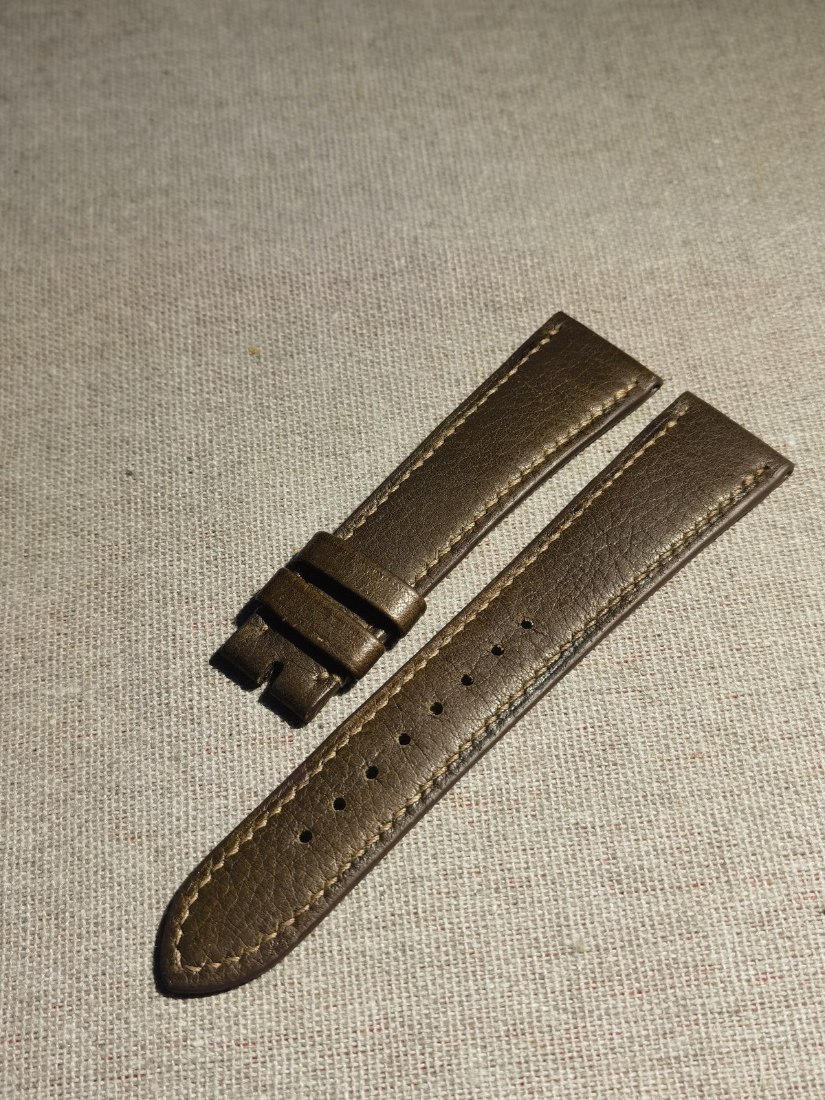 Handmade Brown Leather Watch Strap 22mm