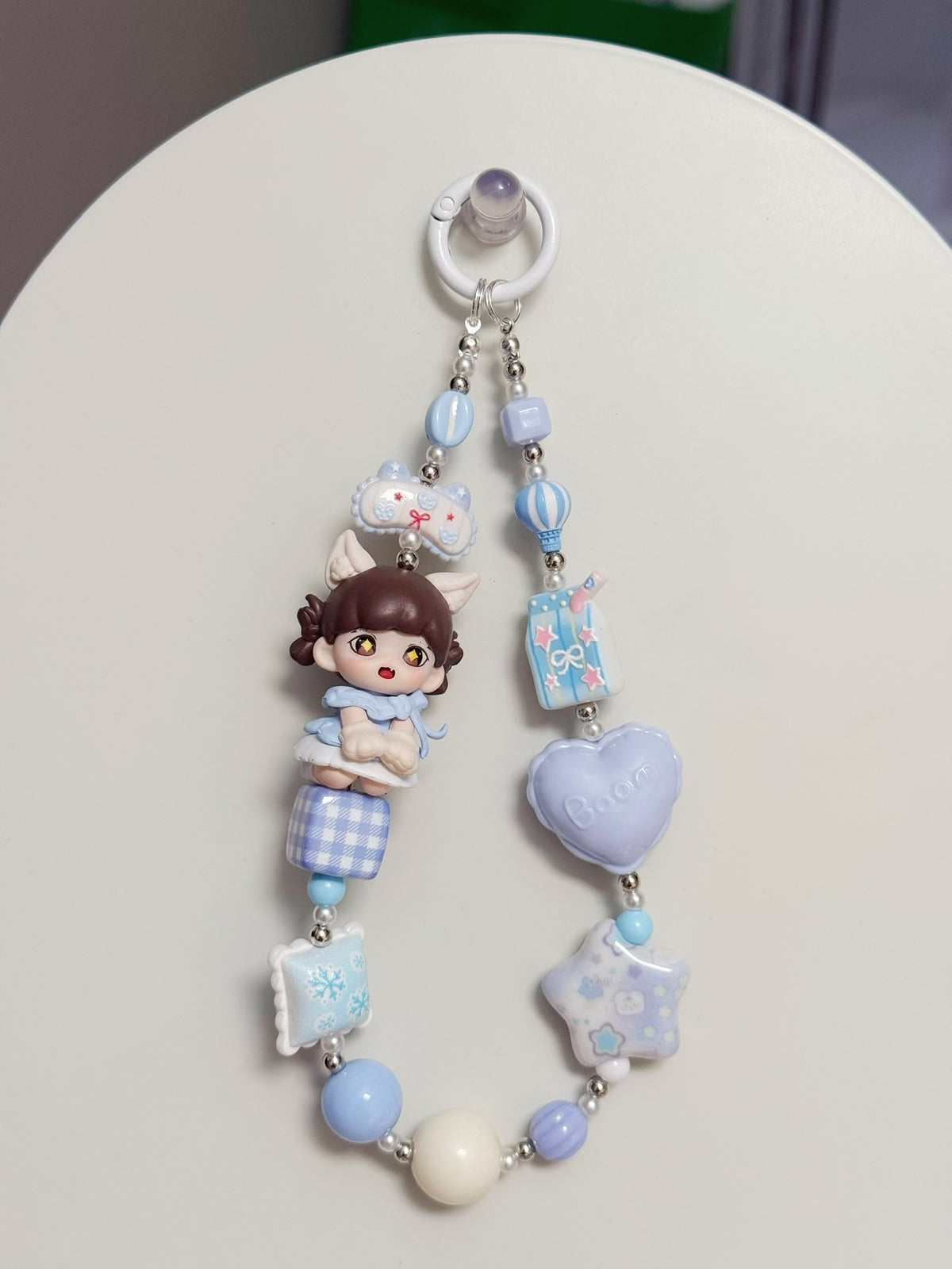 Beaded Doll Phone Strap Bag Charm Keychain