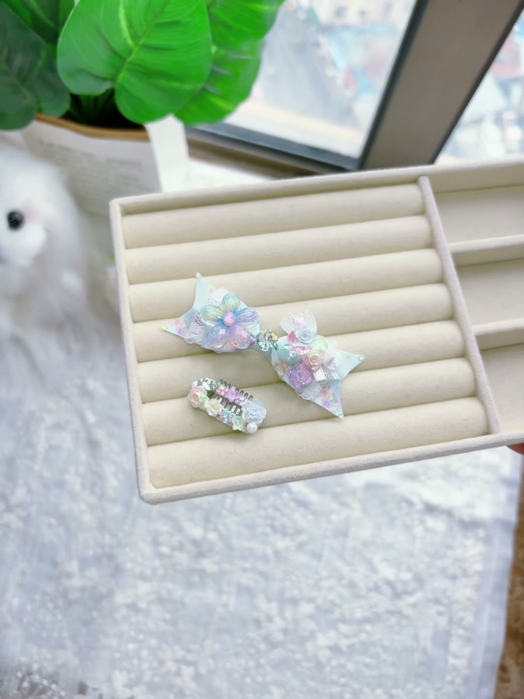 Rainbow Handmade Pet Hair Accessories Set