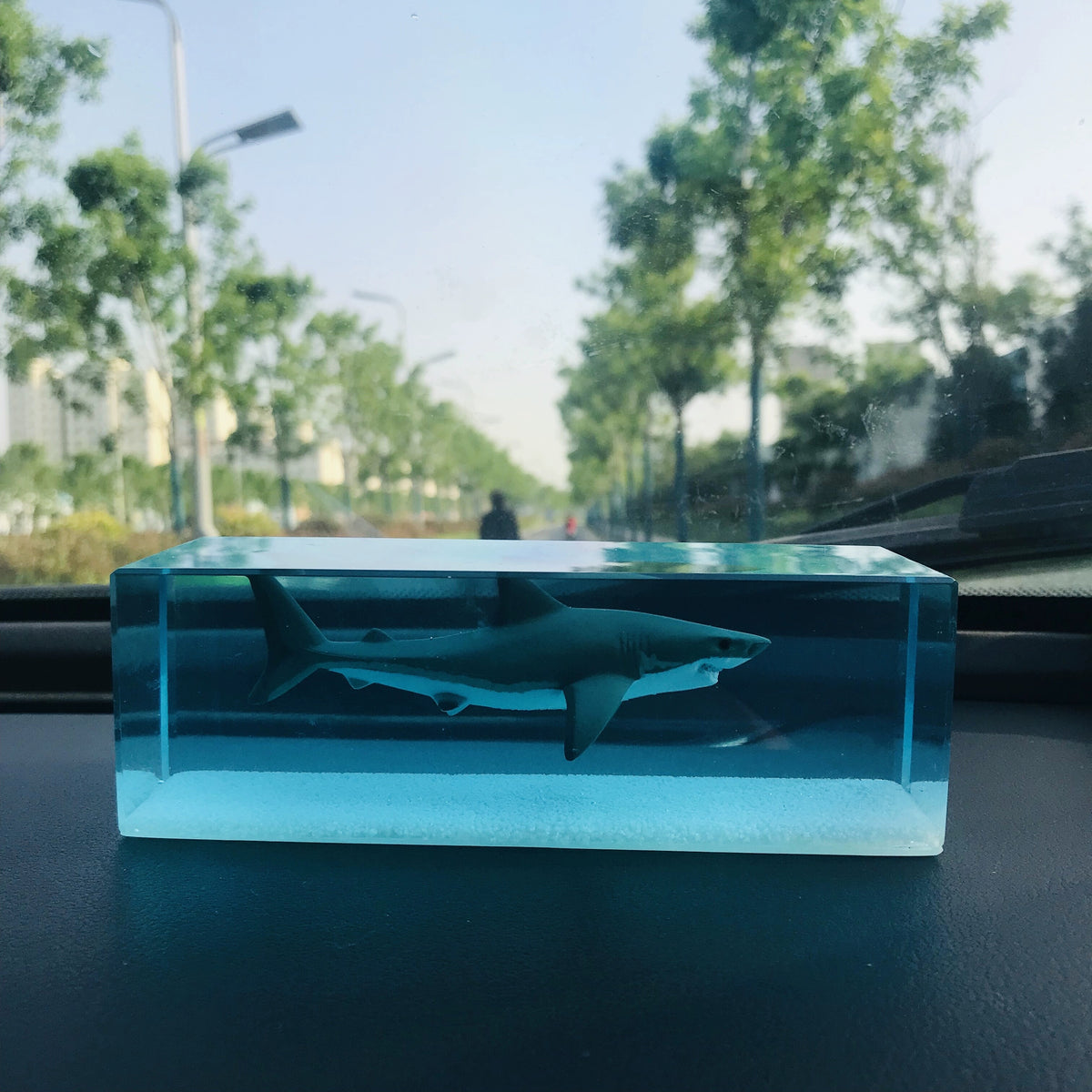Shark Paperweight Blue Resin Ornament