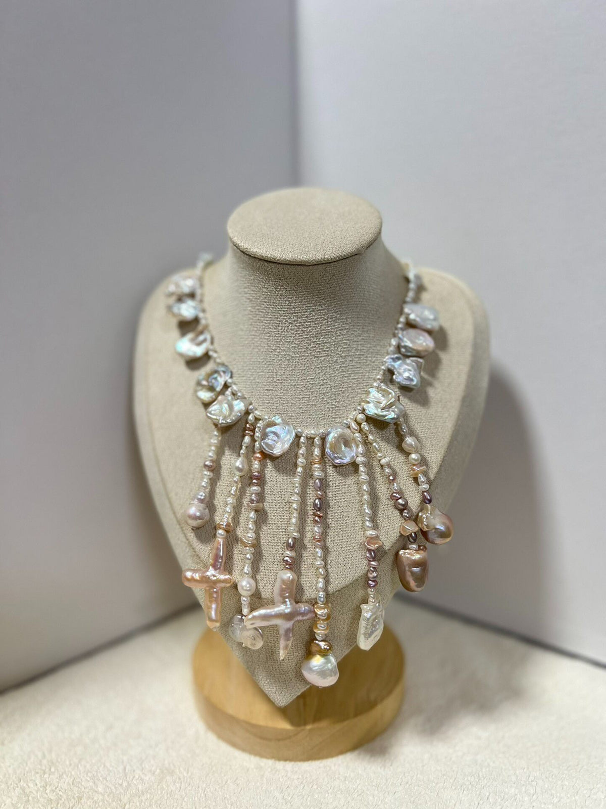 Vintage Baroque Pearl Fringe Necklace