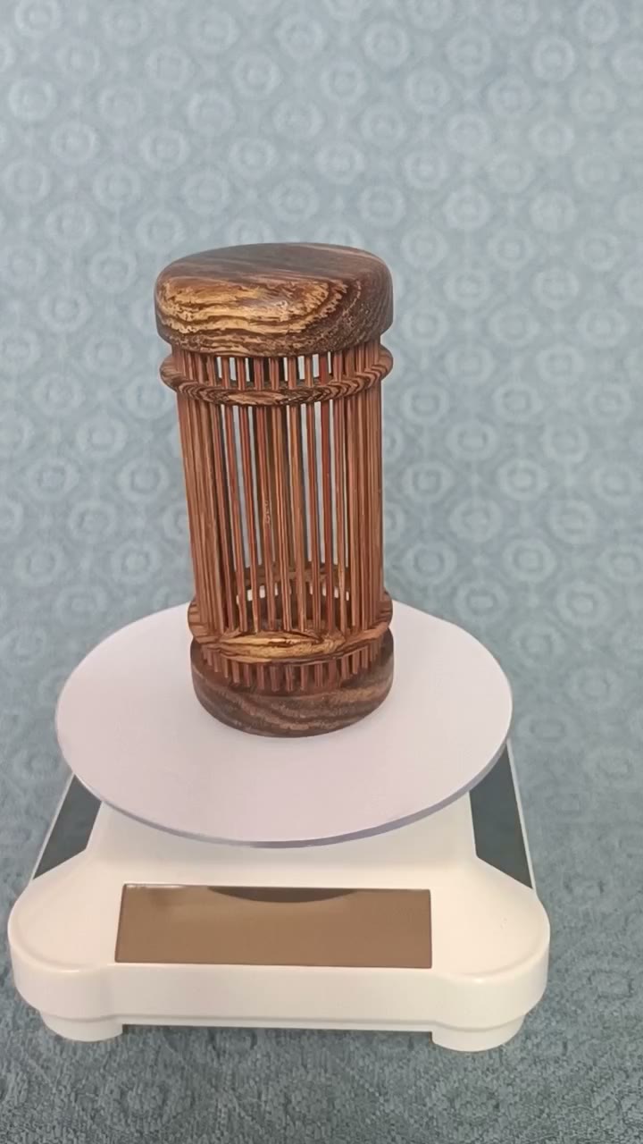 Small Round Bamboo Cricket Cage Sandalwood