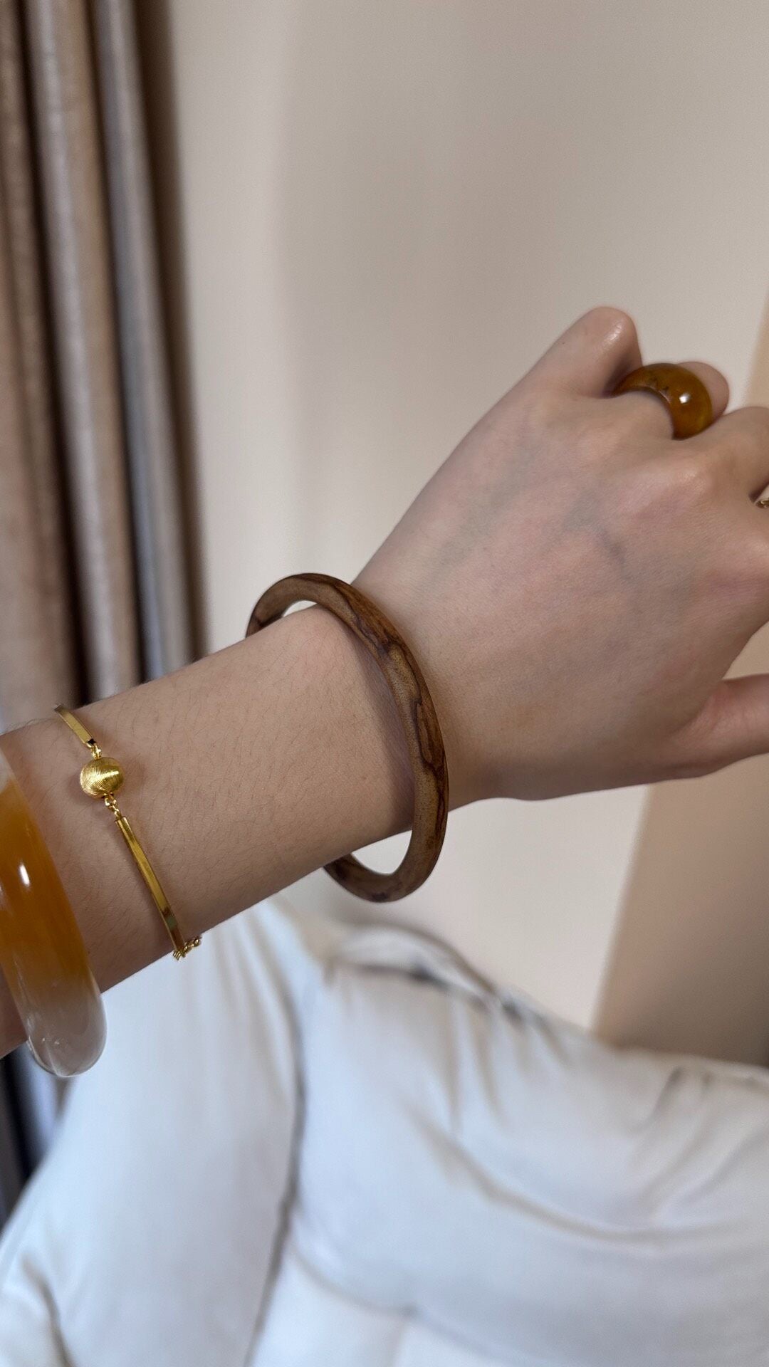 Natural Spatholobus Stem Cuff Bracelet