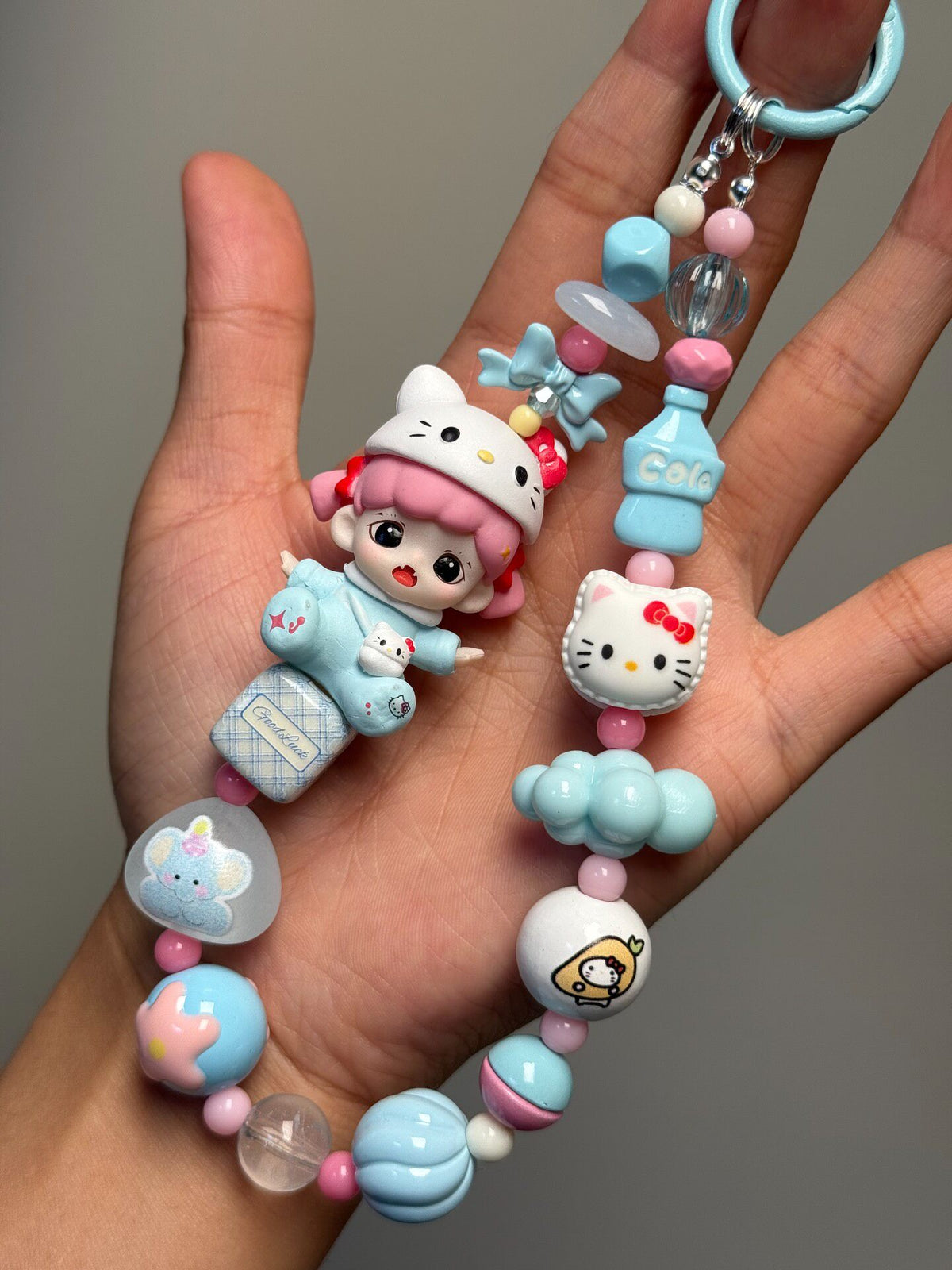 Hello Kitty Pastel Beaded Phone Strap