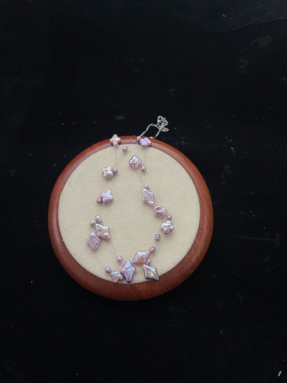 Collier à double rang perles baroques
