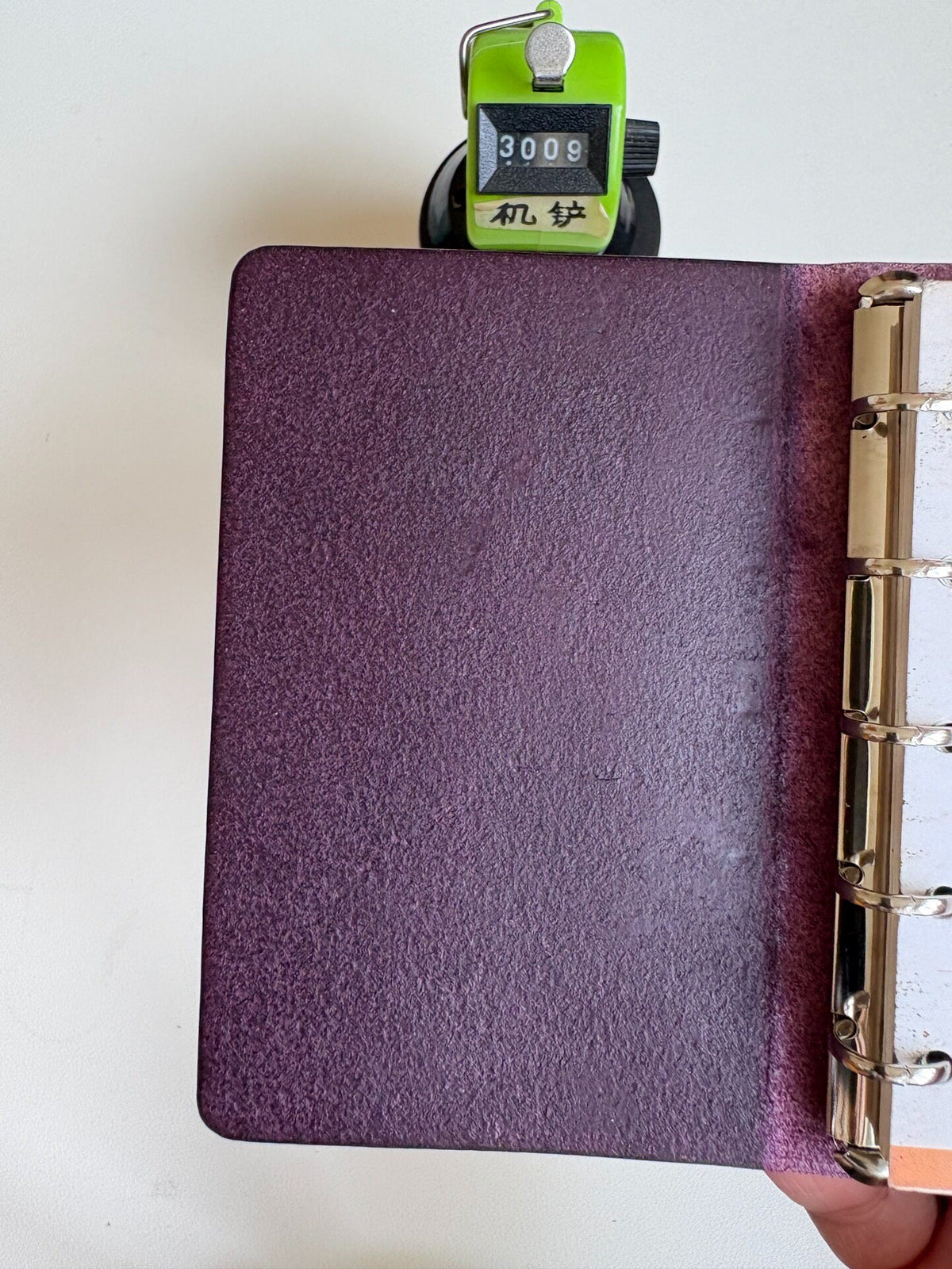 Purple Leather Six Ring Binder Cover