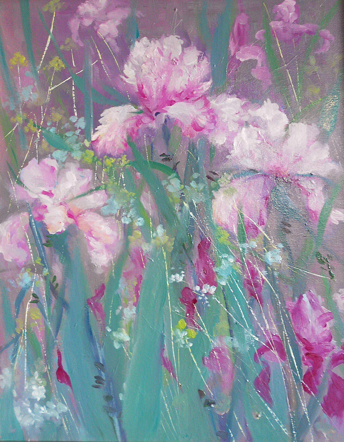 Iris Flower Hand Painted Oil Painting 40x50cm