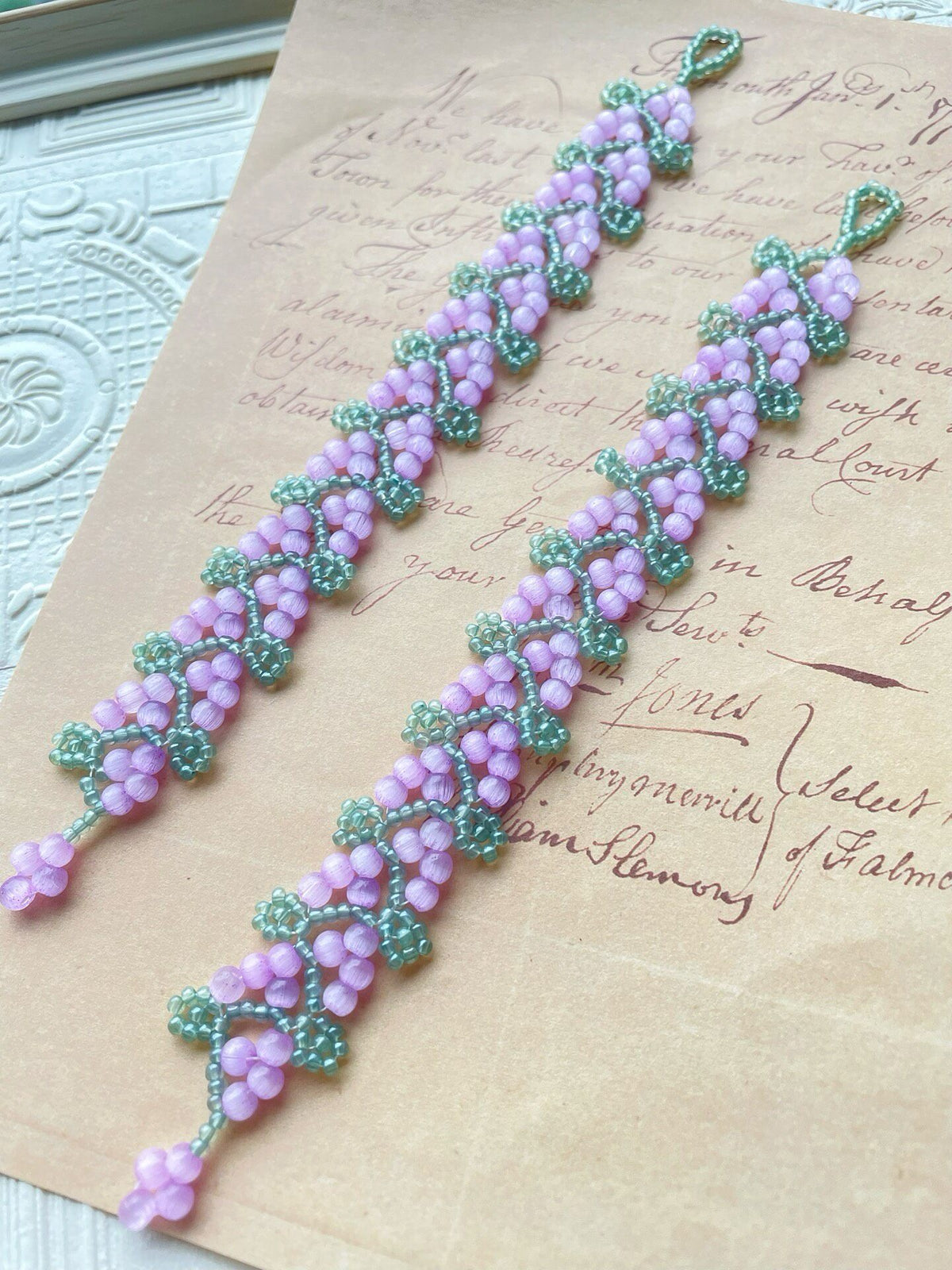 Handcrafted Purple Grape Beaded Bracelet
