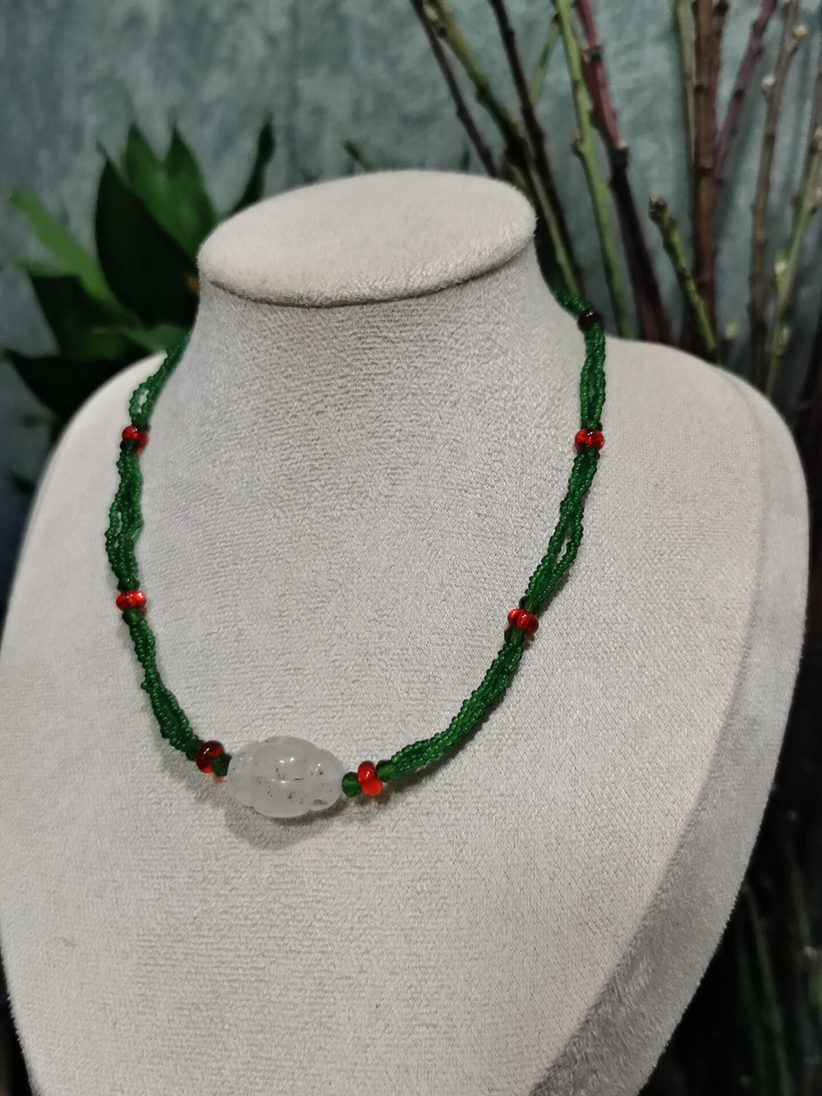 Vintage Glass Bead Multi Strand Necklace