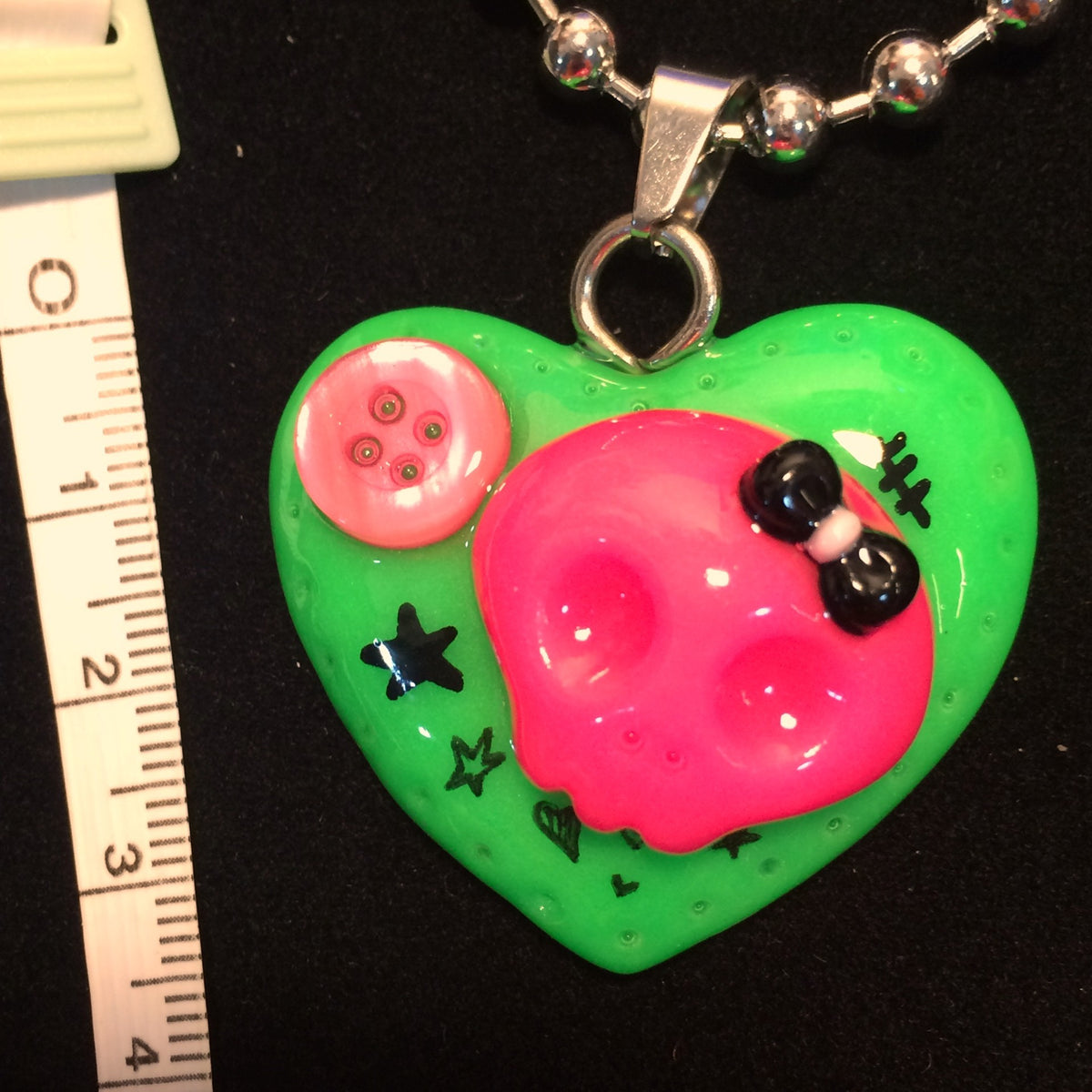 Handcrafted Resin Clay Heart Necklace