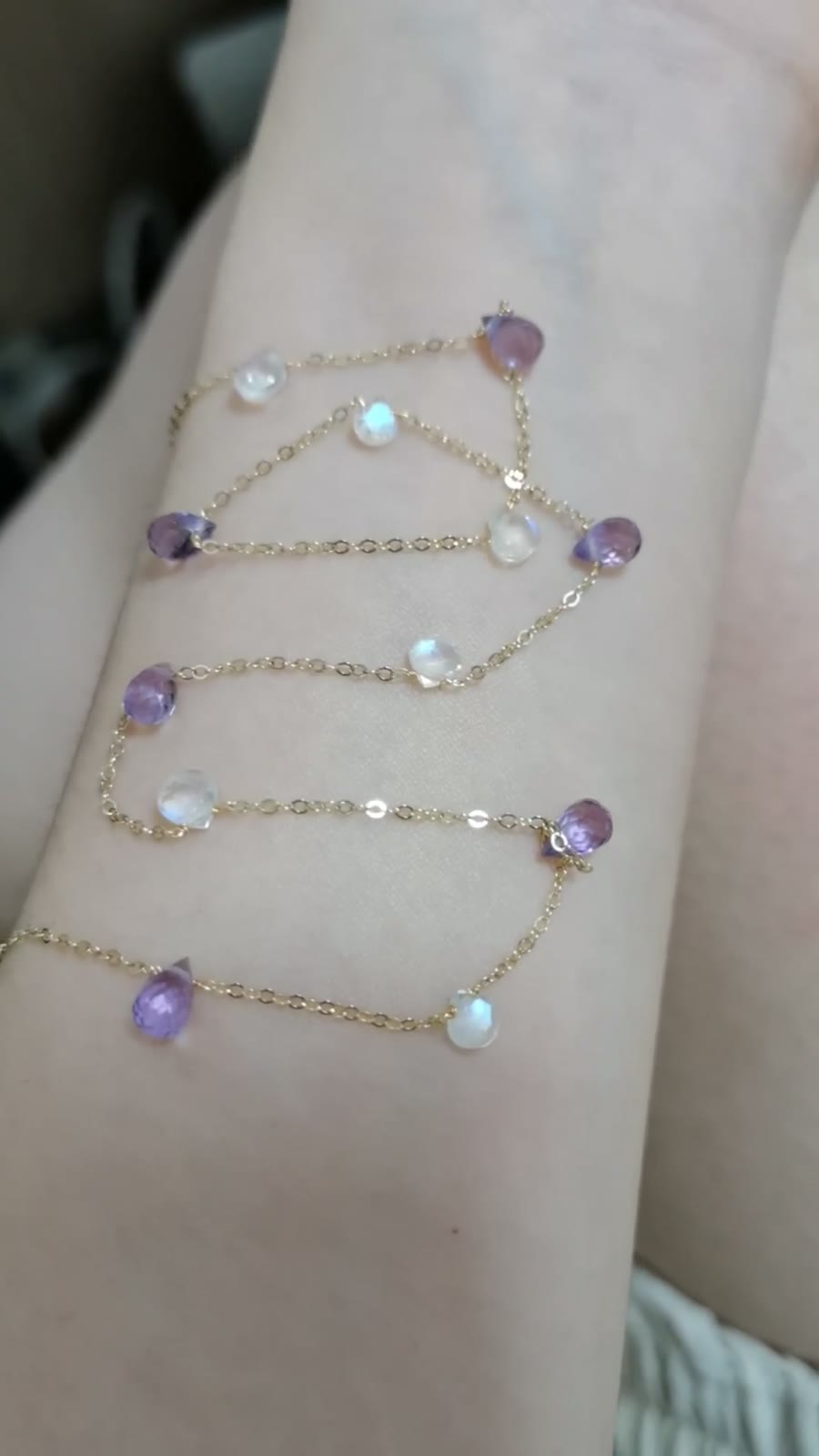 Amethyst Moonstone Beaded Body Chain