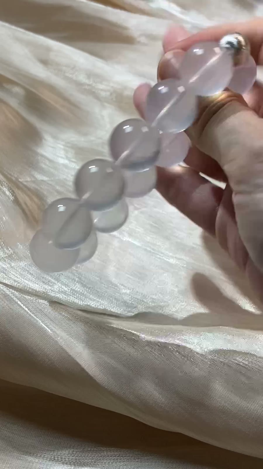 Natural Milk White Crystal Beaded Bracelet