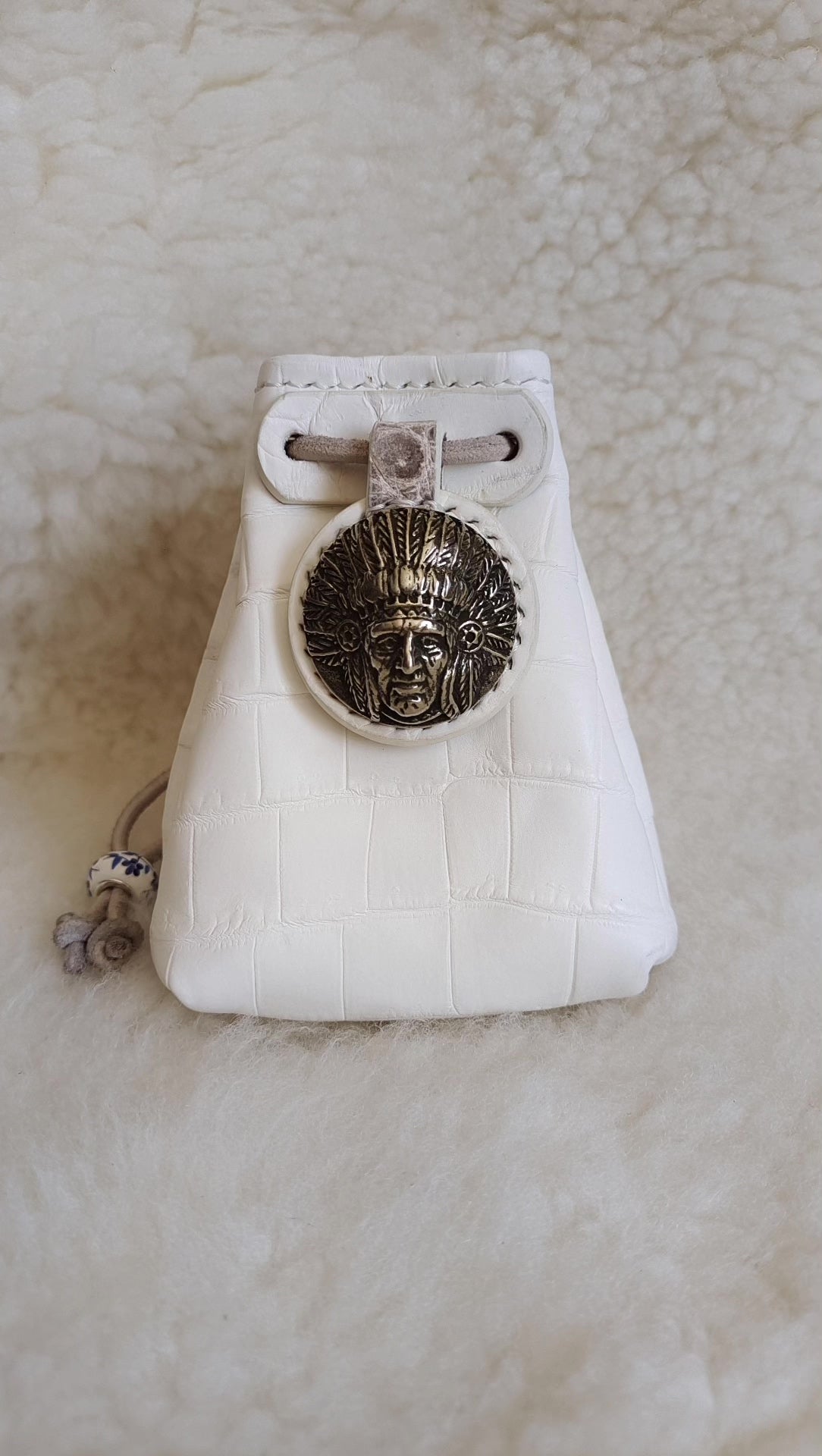 Porte-monnaie en cuir de crocodile de l'Himalaya