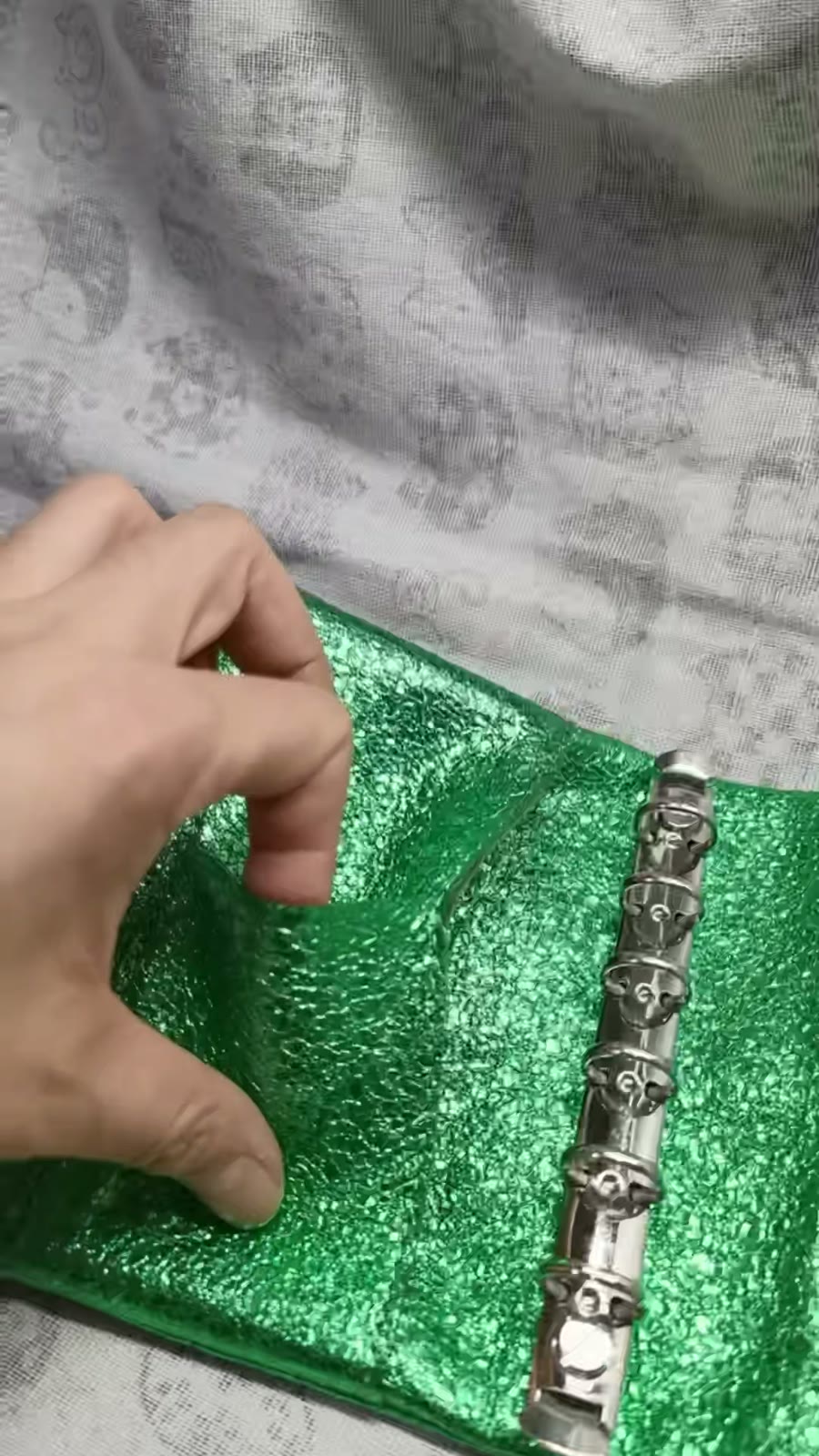 Metallic Grünes Schafleder A7 Ring Planercover