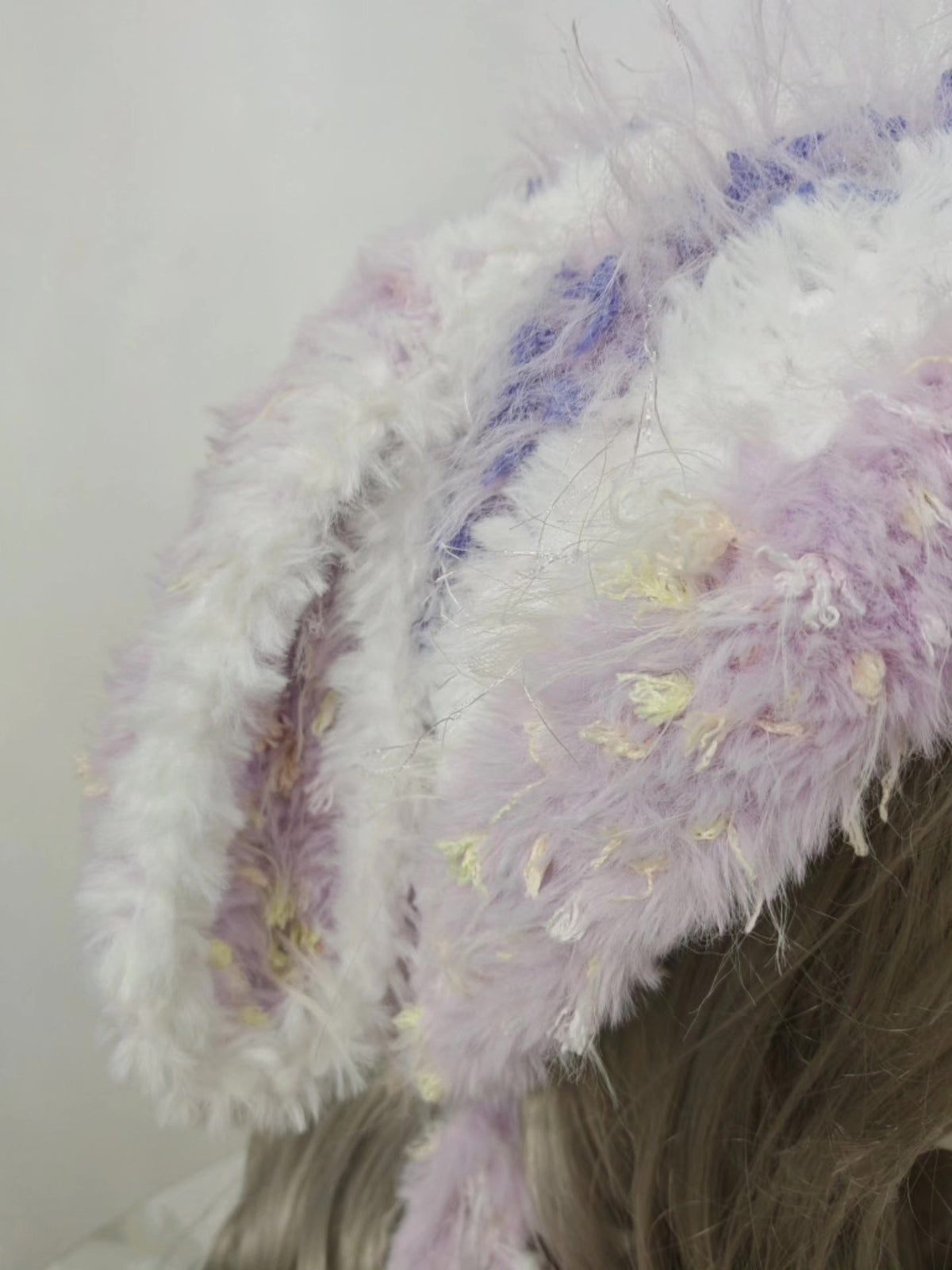 Purple White Rabbit Ear Hat