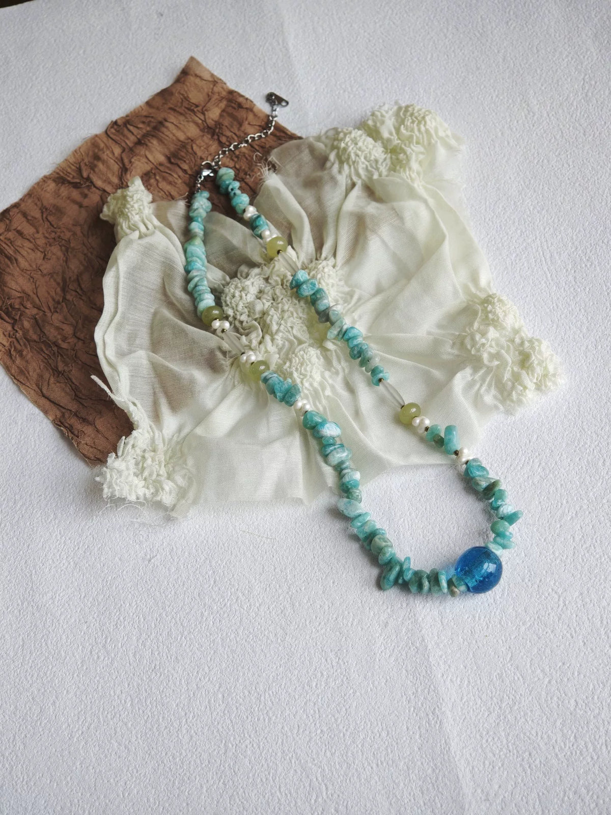 Handmade Amazonite Chip Beaded Necklace