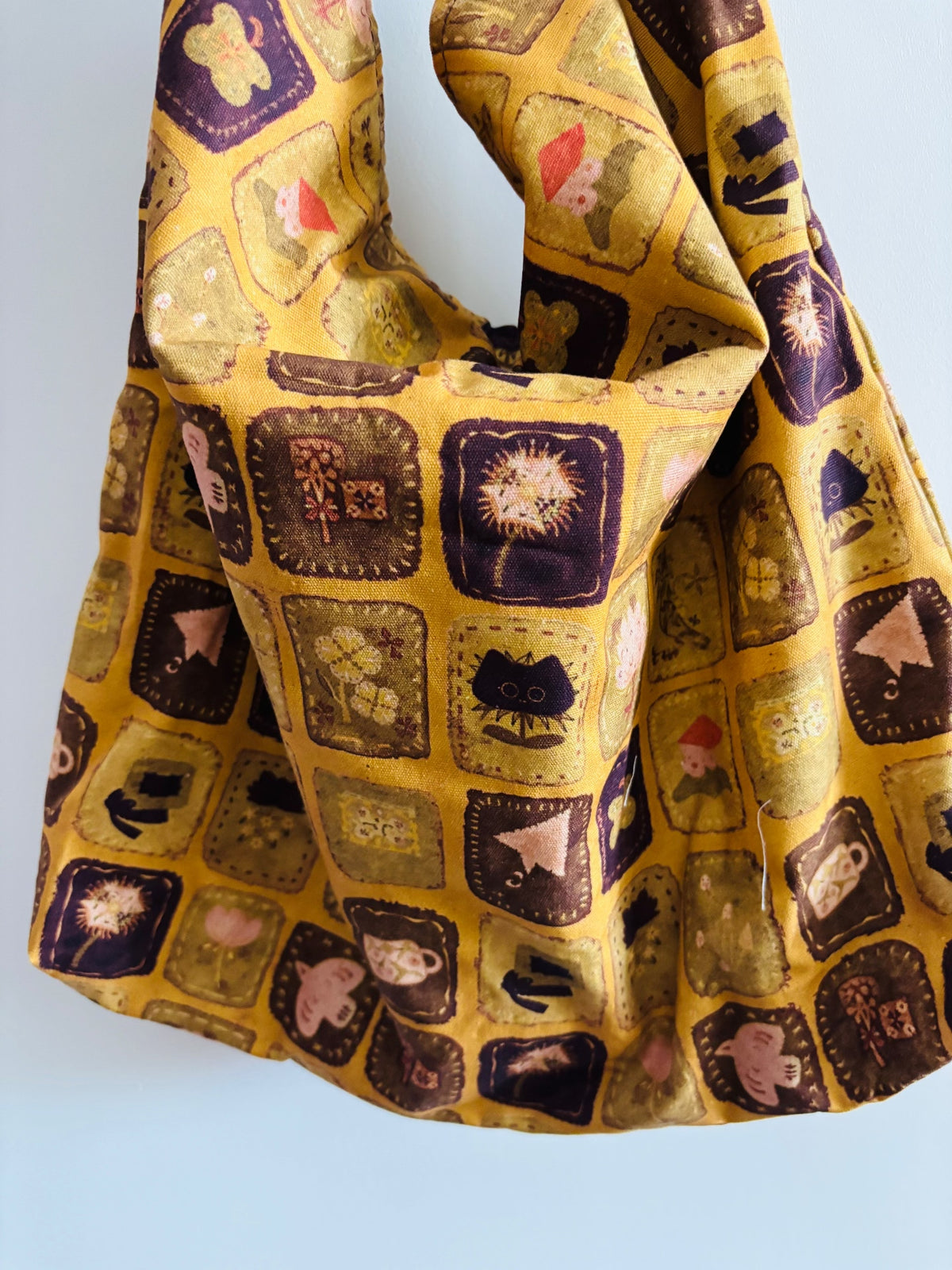 Handmade Mustard Yellow Canvas Tote Bag