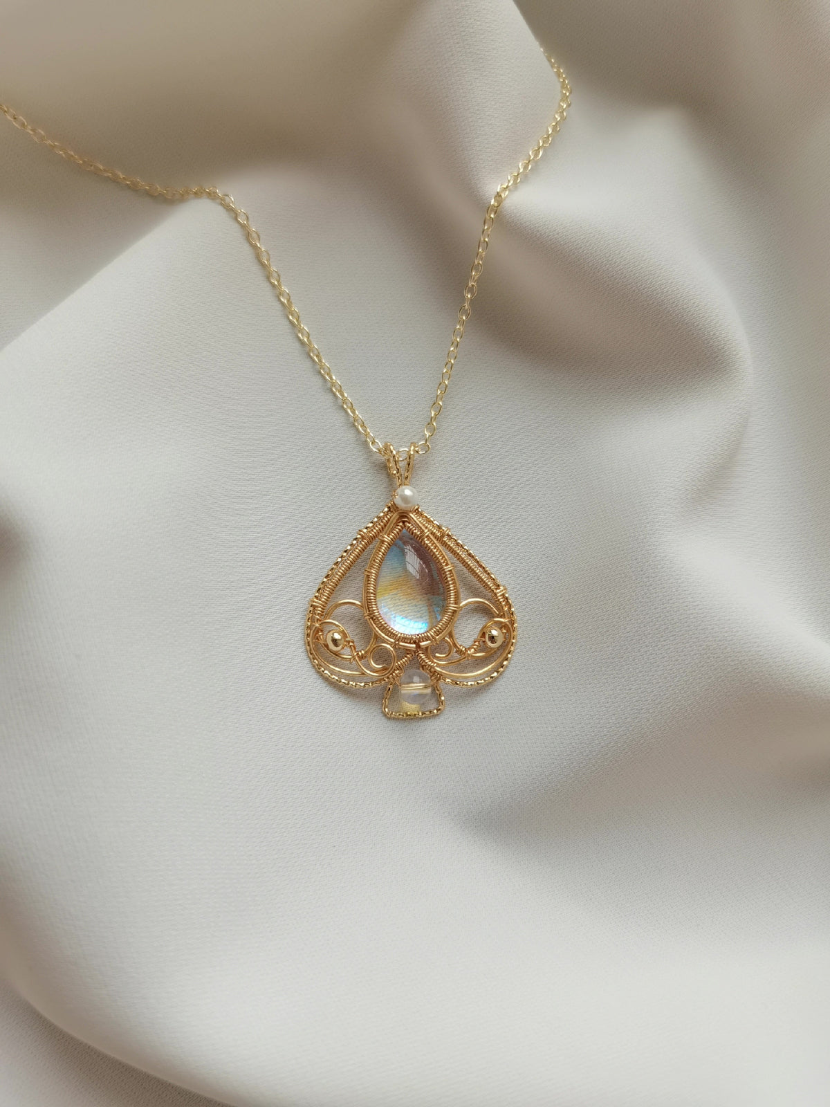 Wire Wrapped Heart Pendant Necklace