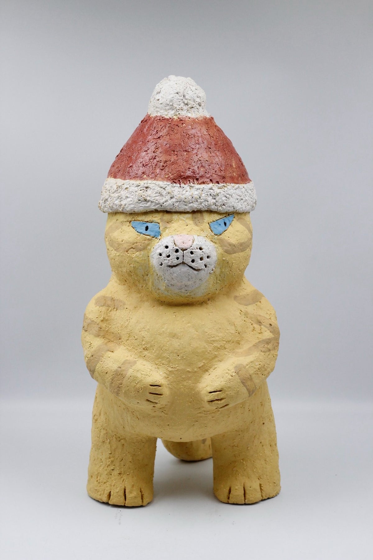 猫フィギュア彫刻 47cm オークル