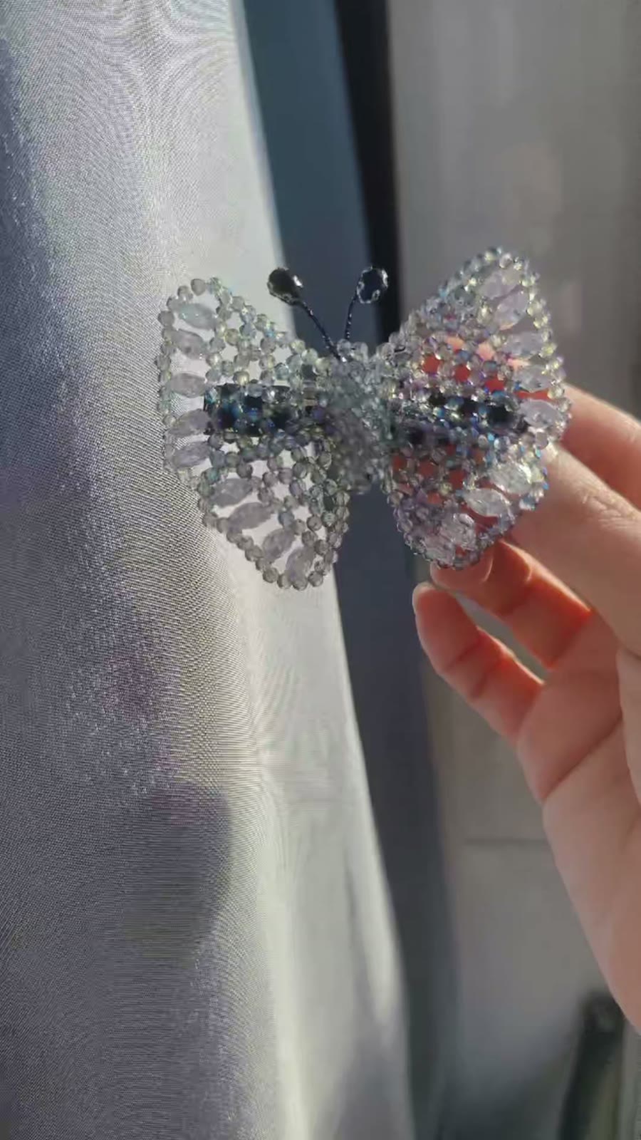 Crystal Butterfly Side Clip Hair Accessory