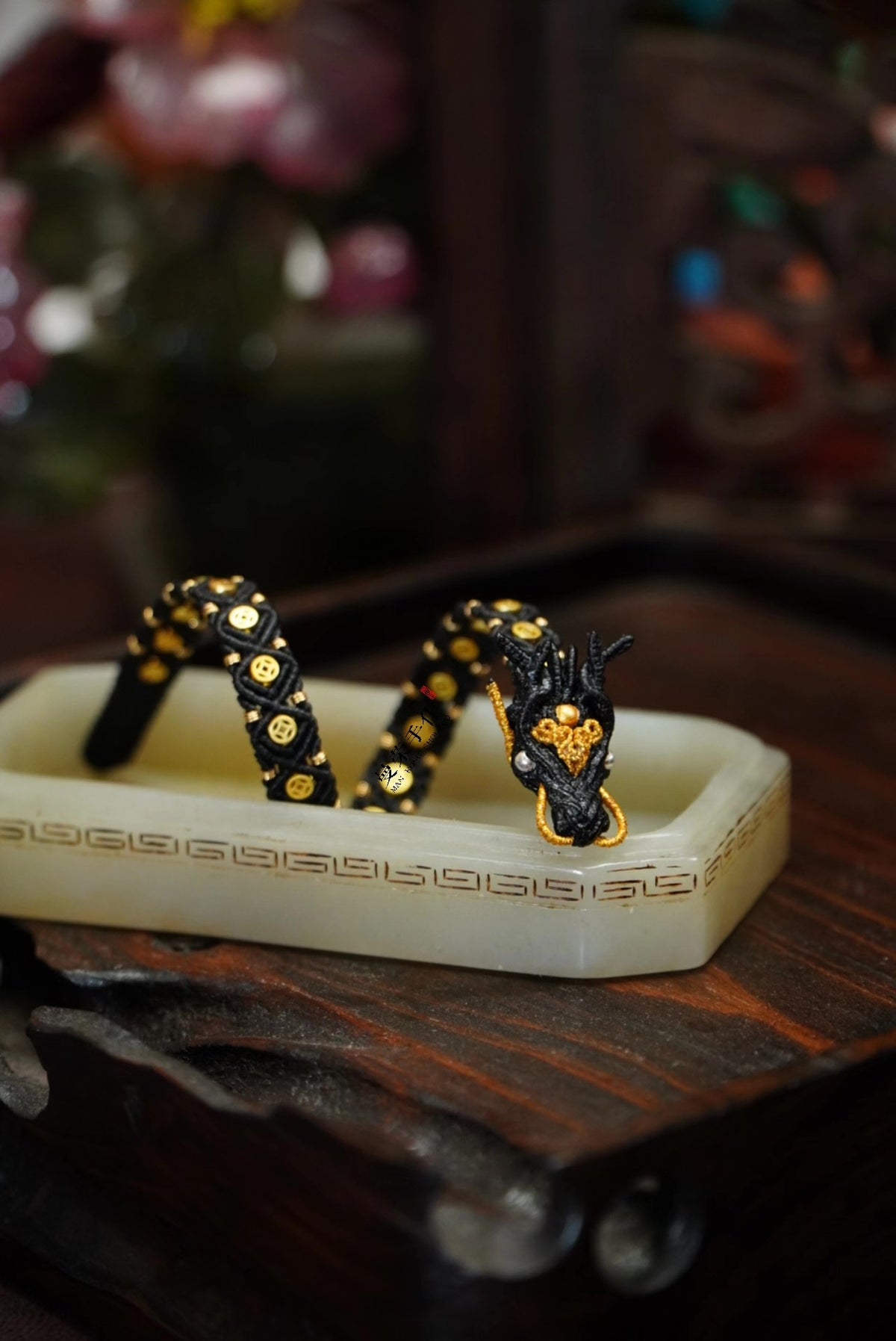 Handwoven Black Dragon Head Cord