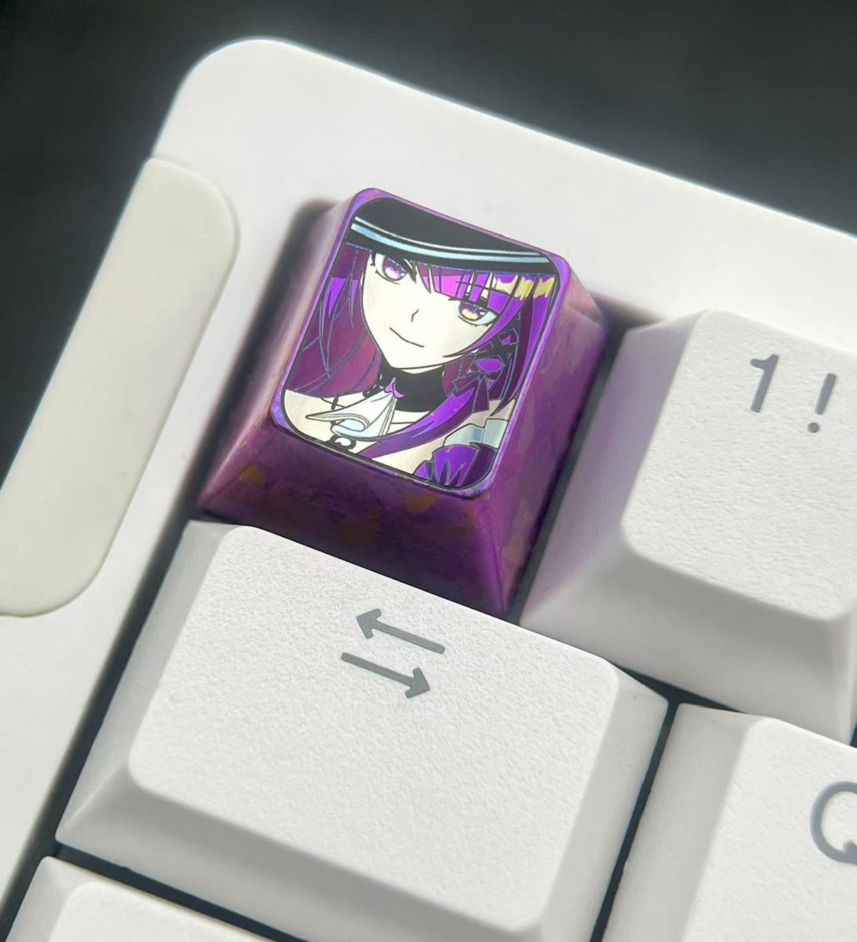 Titanium Alloy 1u Keycap with Anime Art