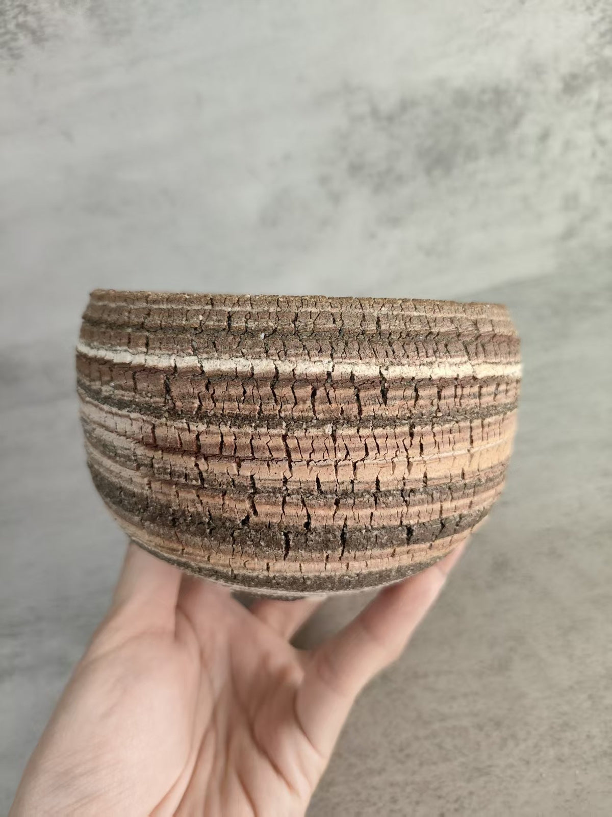 Handmade Ceramic Bowl with Textured Earth Tone Finish