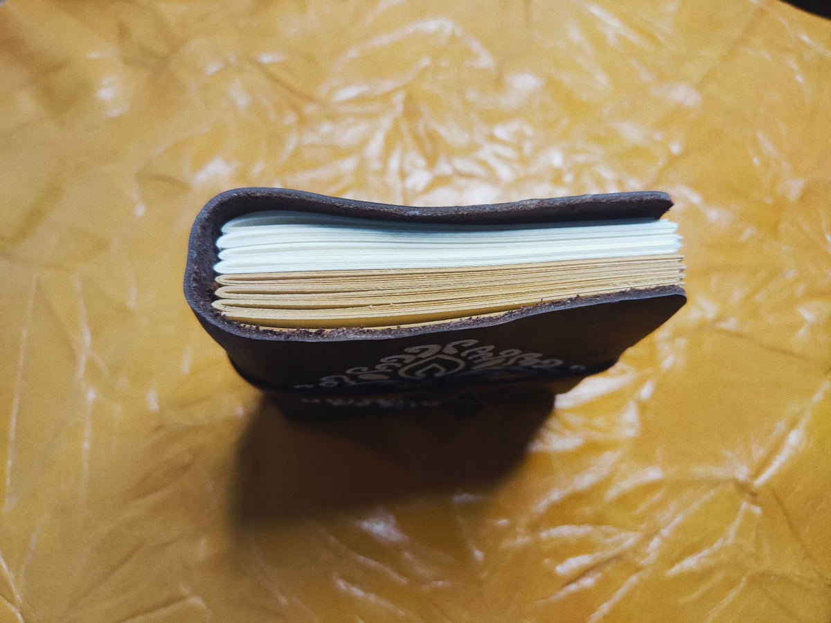 Cowhide Leather Journal with Mandala Pattern