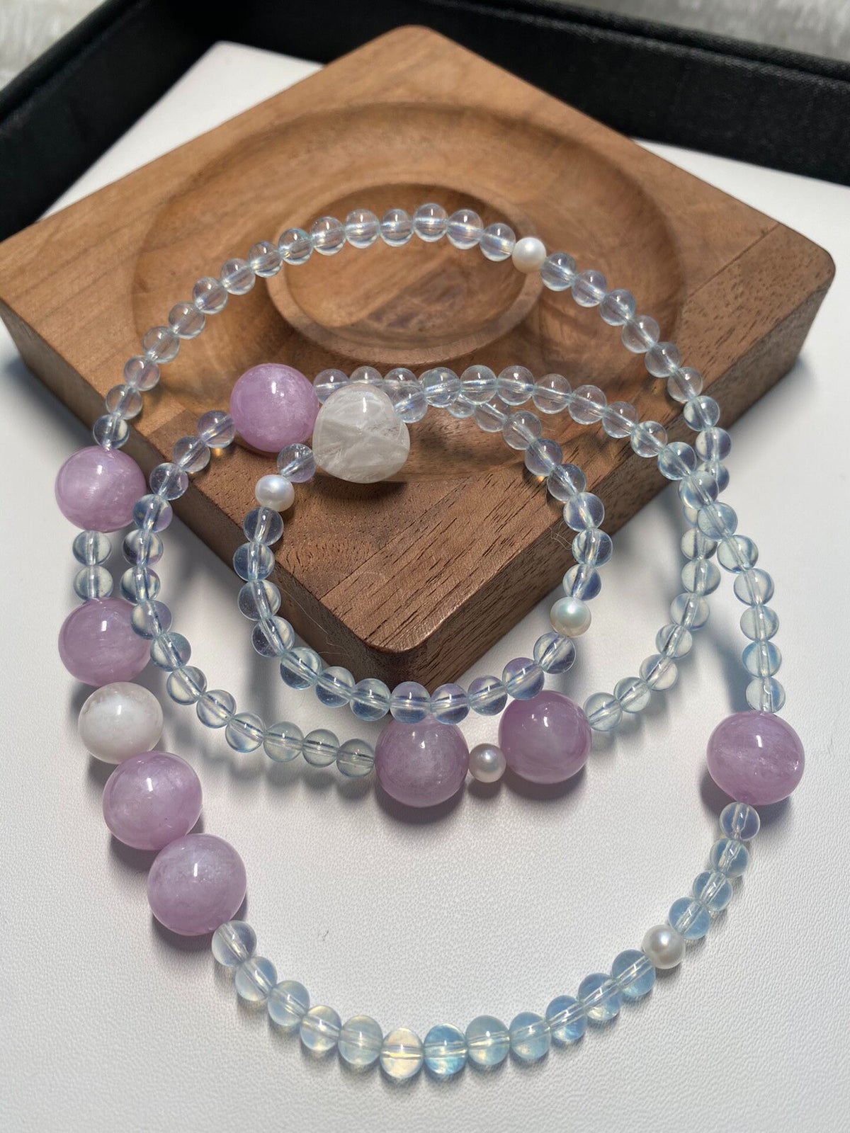 Natural Crystal Triple Wrap Bracelet