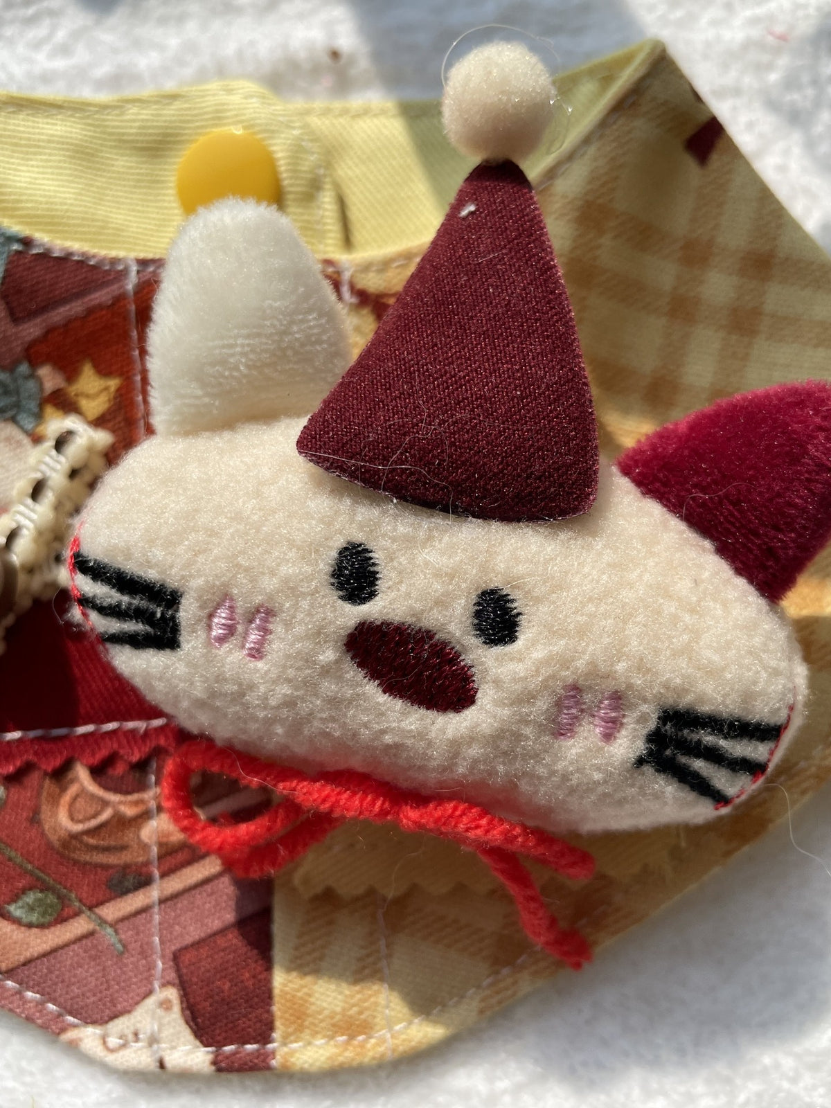 ハンドメイド 赤×黄 ペットバンダナ よだれカバー