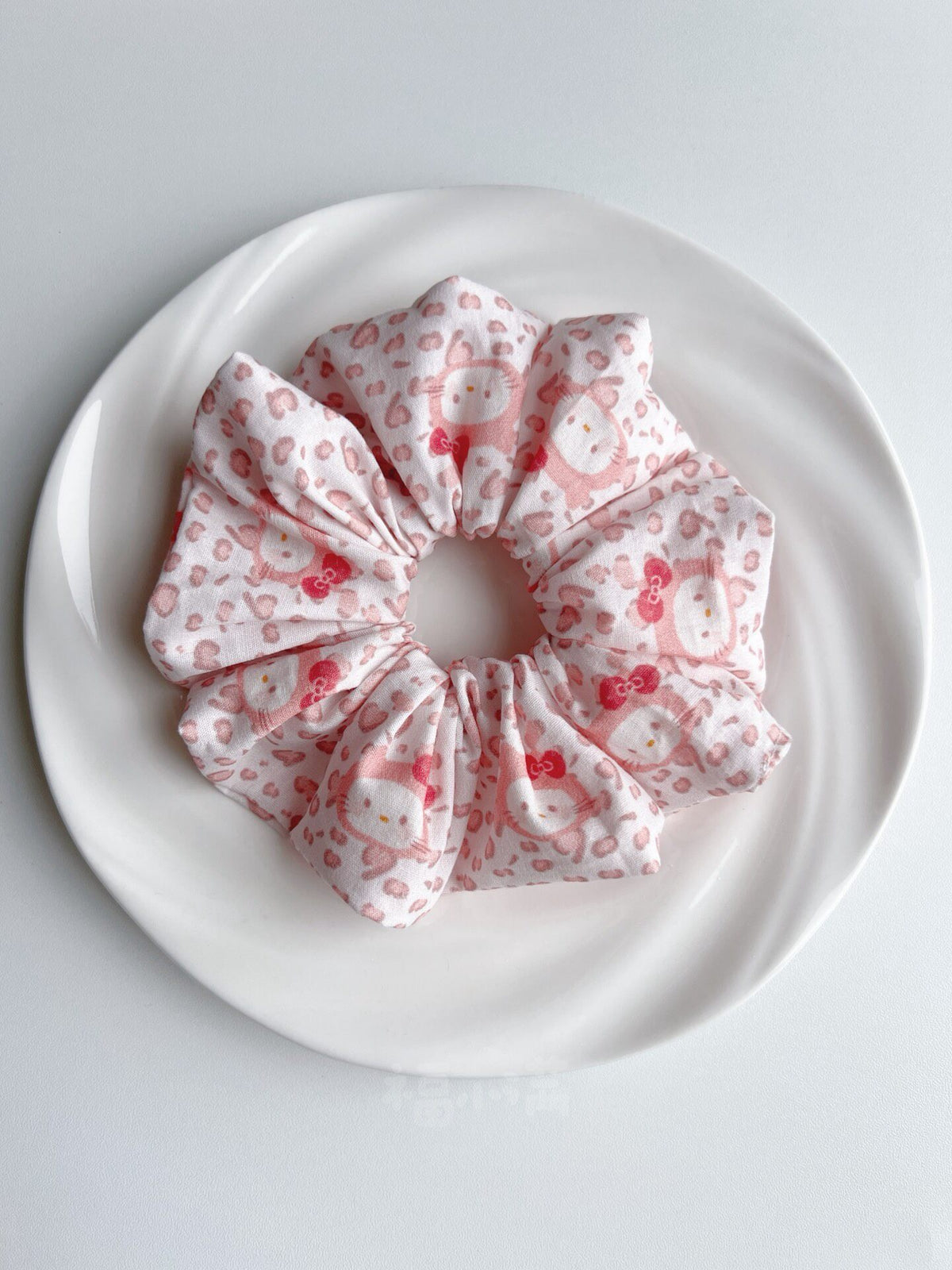 Handmade Cotton Scrunchie Leopard Cat Print