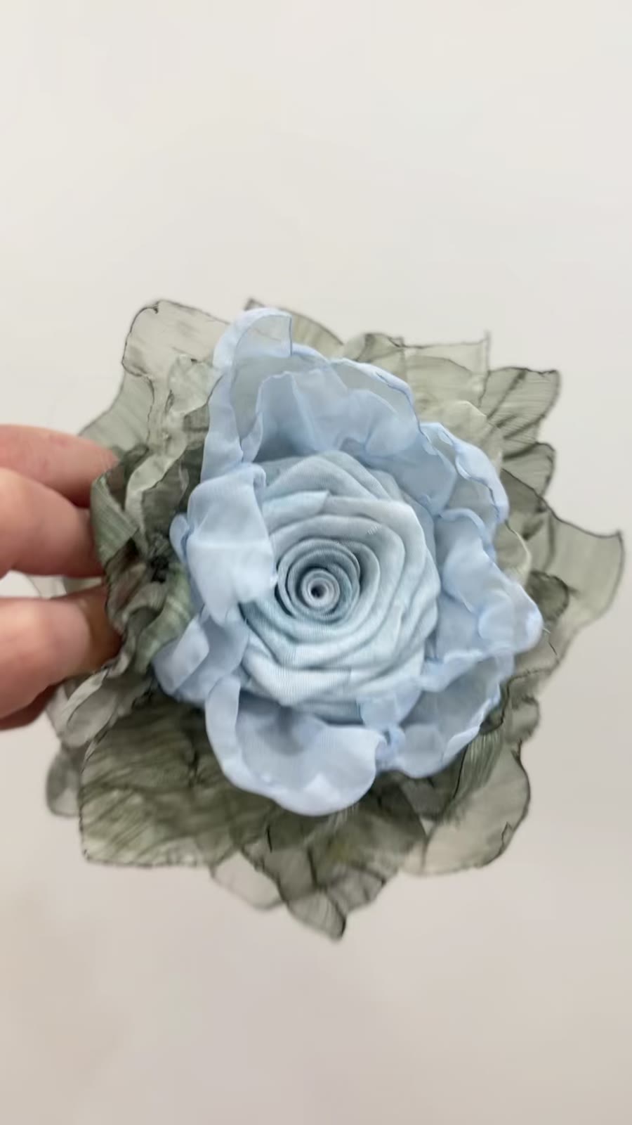 Handcrafted Tencel Rose Claw Clip