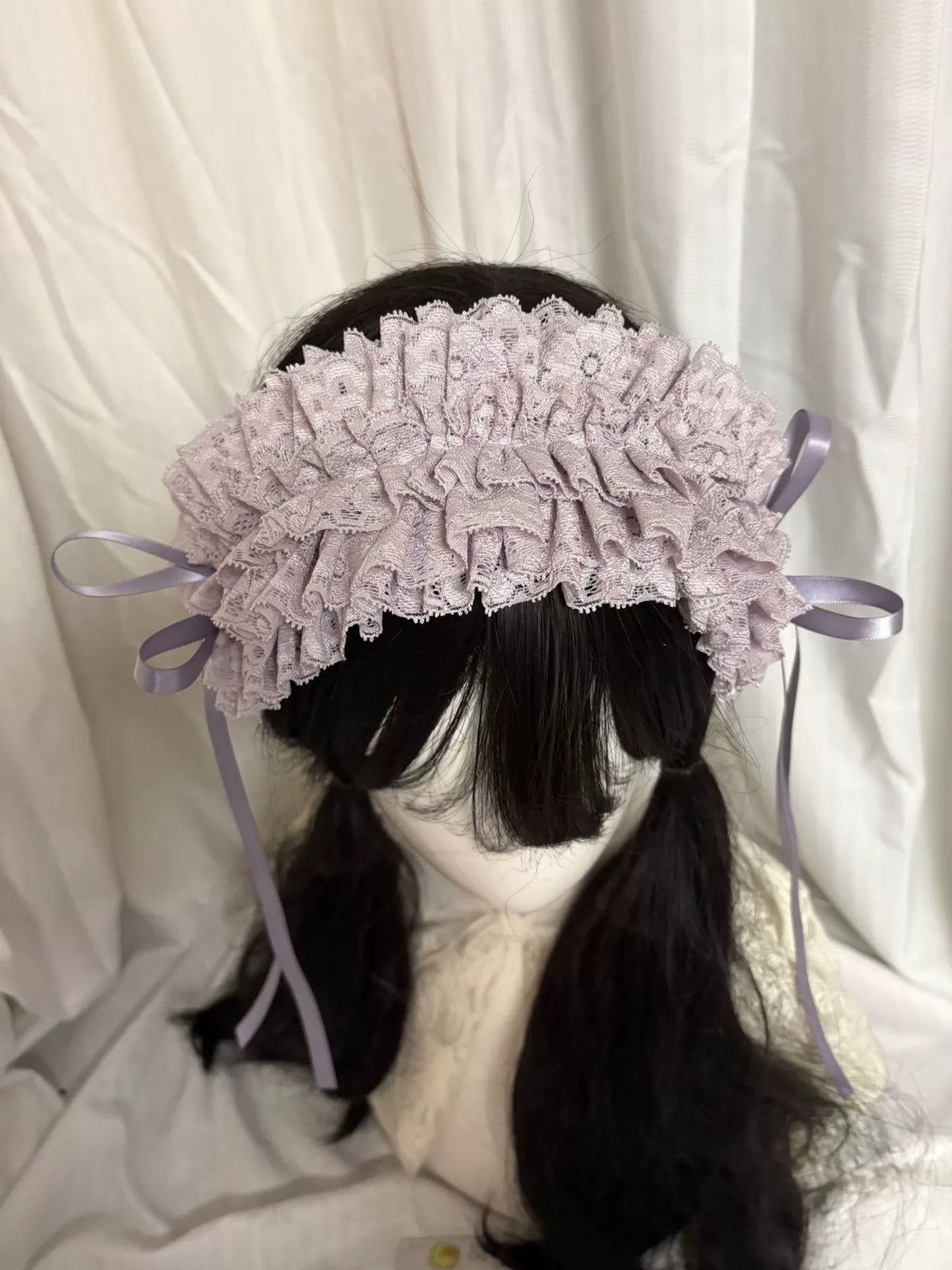 Light Purple Lace Ruffle Headband
