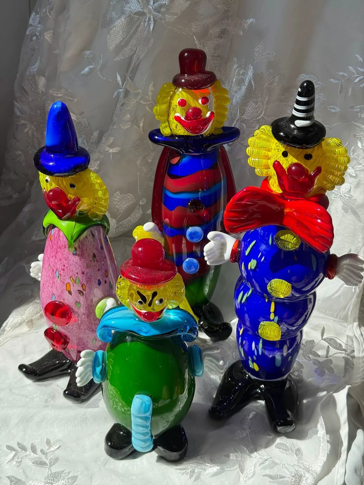 Vintage italienische Murano-Glas-Clownfiguren