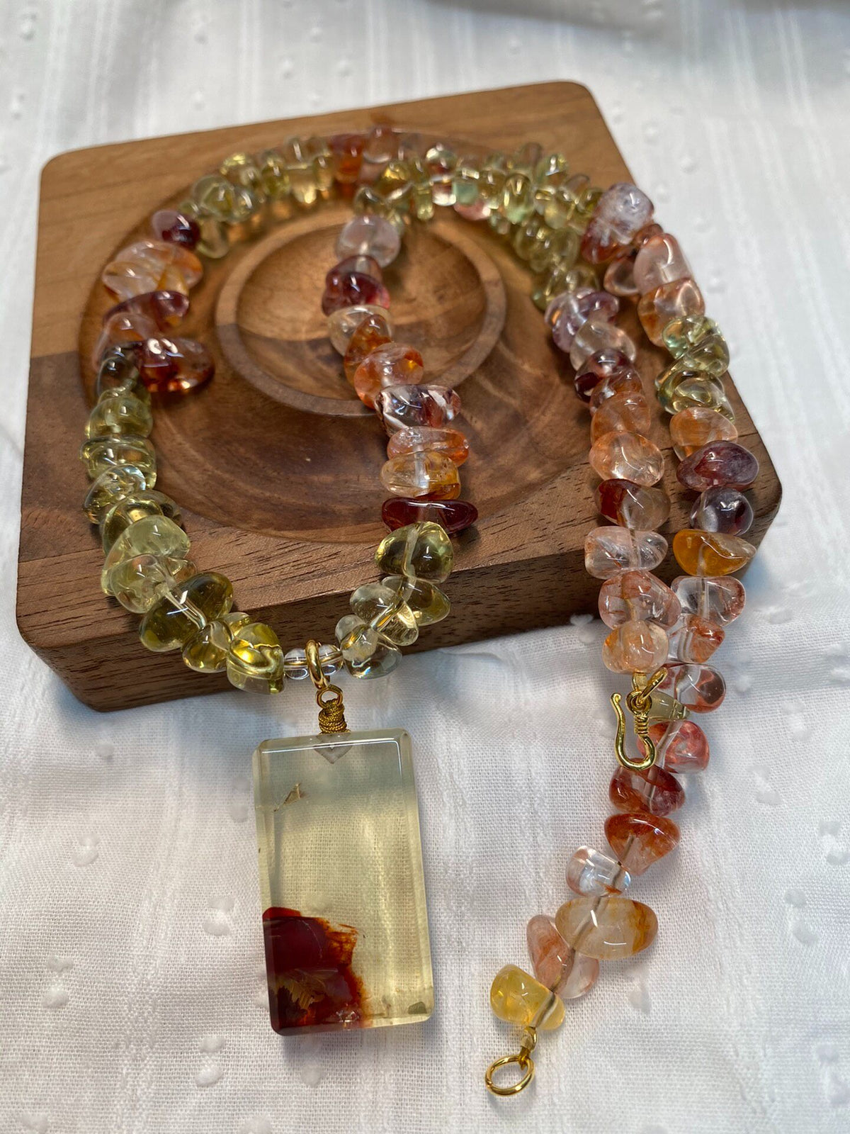 Lemon Yellow Quartz Pendant Necklace