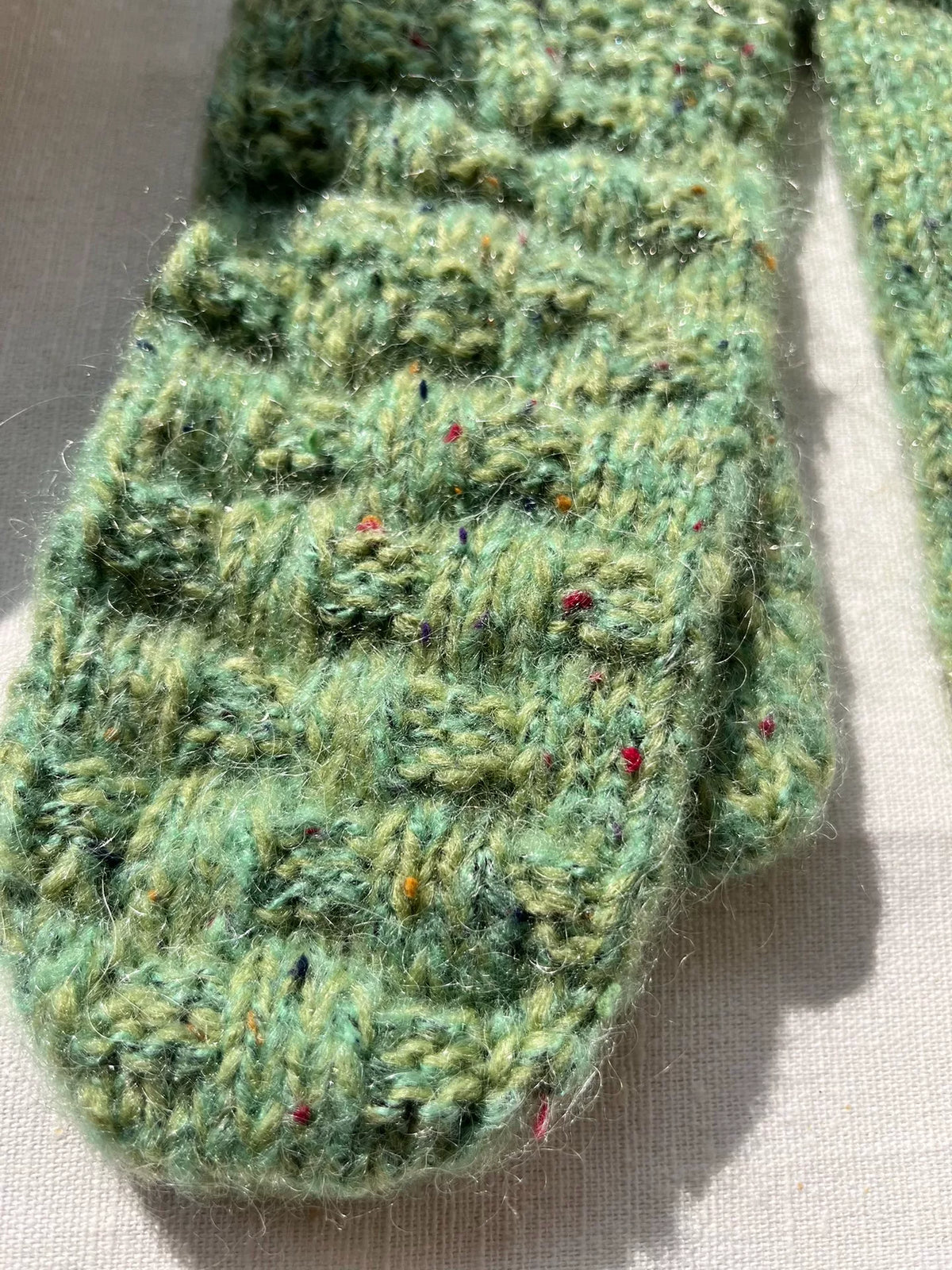 Guantes sin dedos de lana pura tejidos a mano