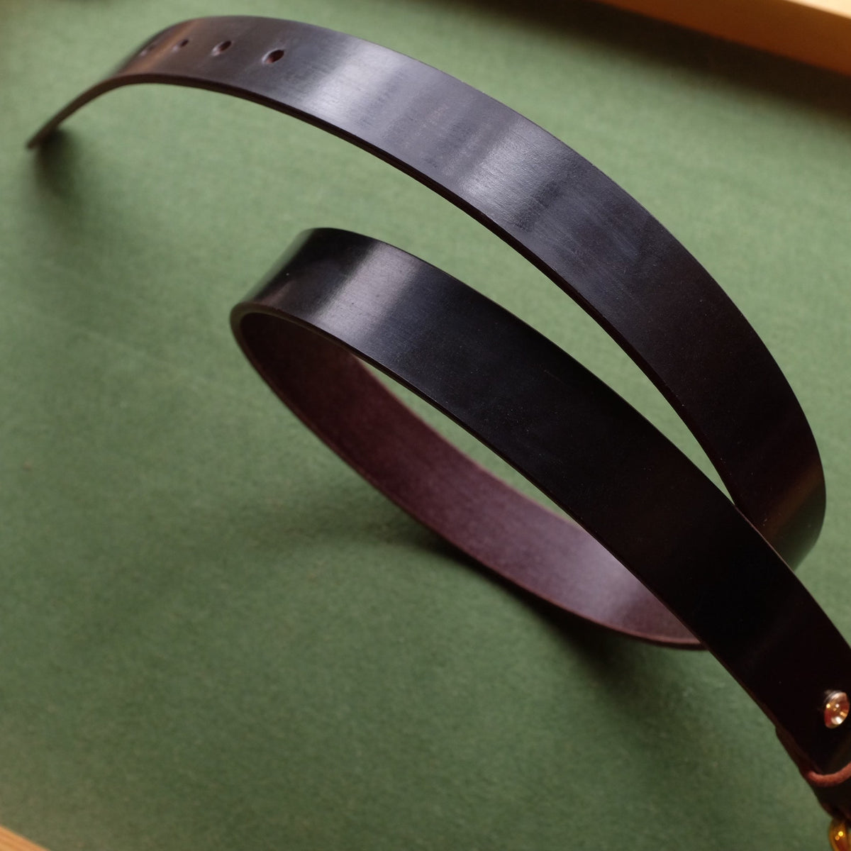 Full Grain Bridle Leather Belt Solid Brass Buckle