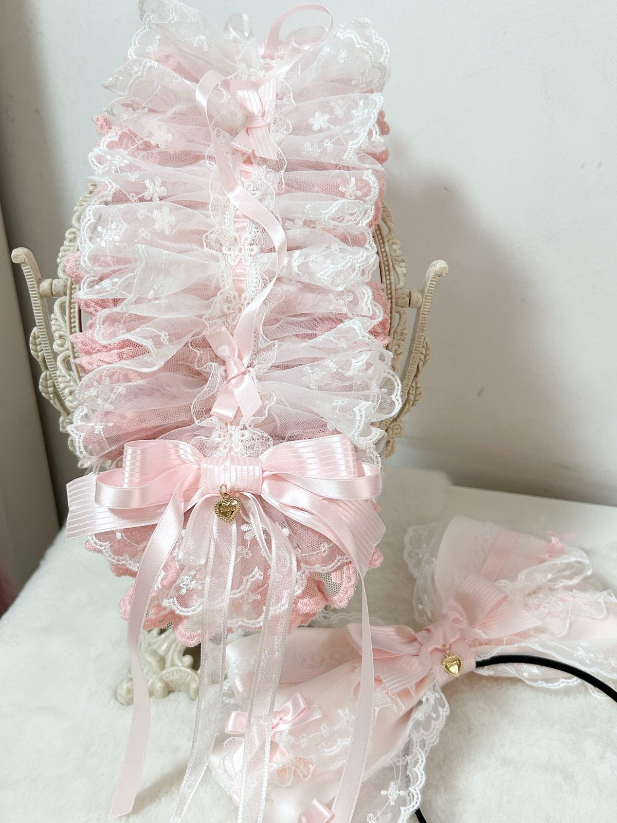 Lolita Satin Bow Headband KC Set